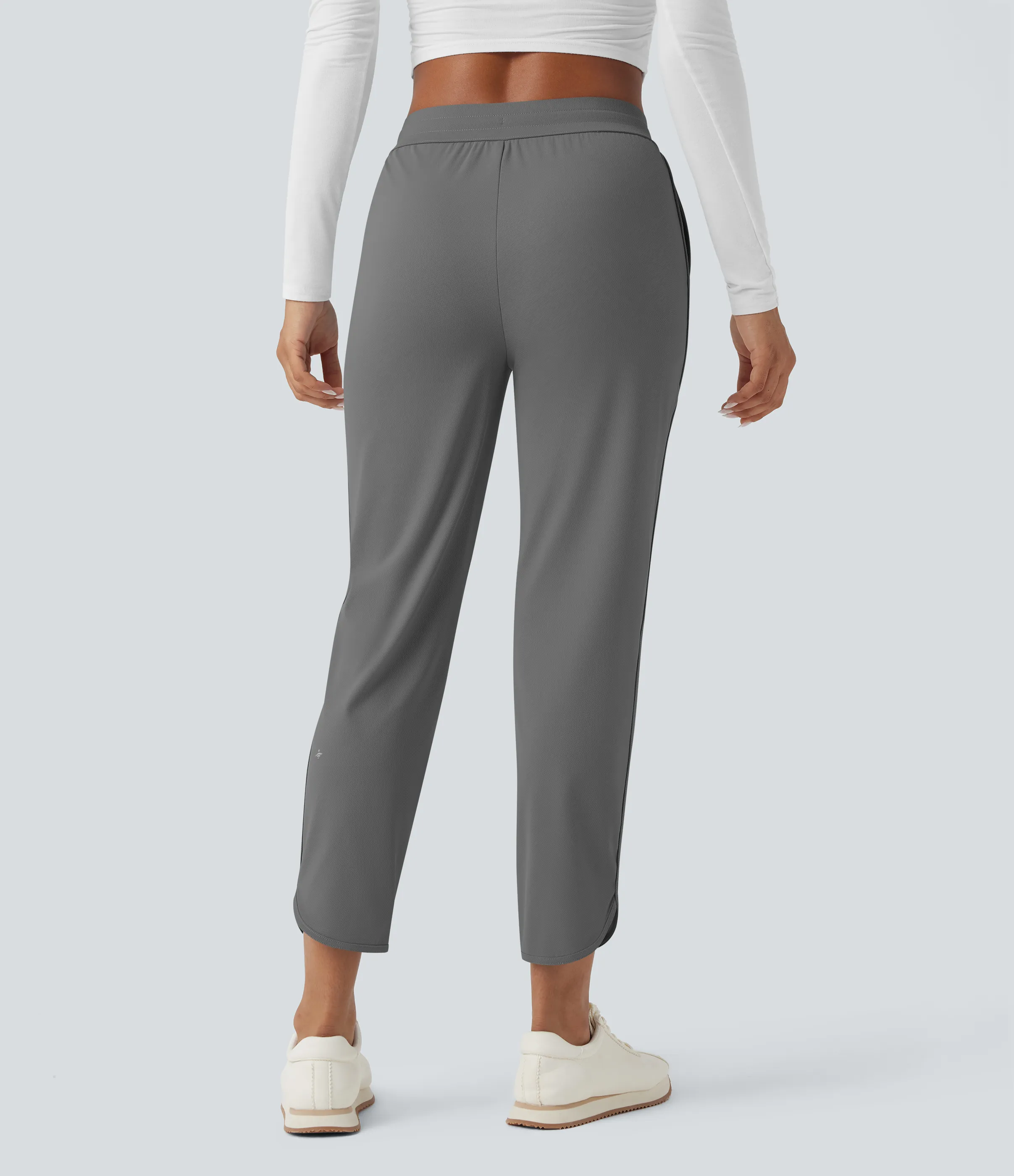 Halara Pantalones de golf ajustados de tiro medio con cordón, dobladillo curvo y secado rápido con bolsillos - UPF 40+ - Steel Gray - L(regular) sold by Halara product image thumbnail 3