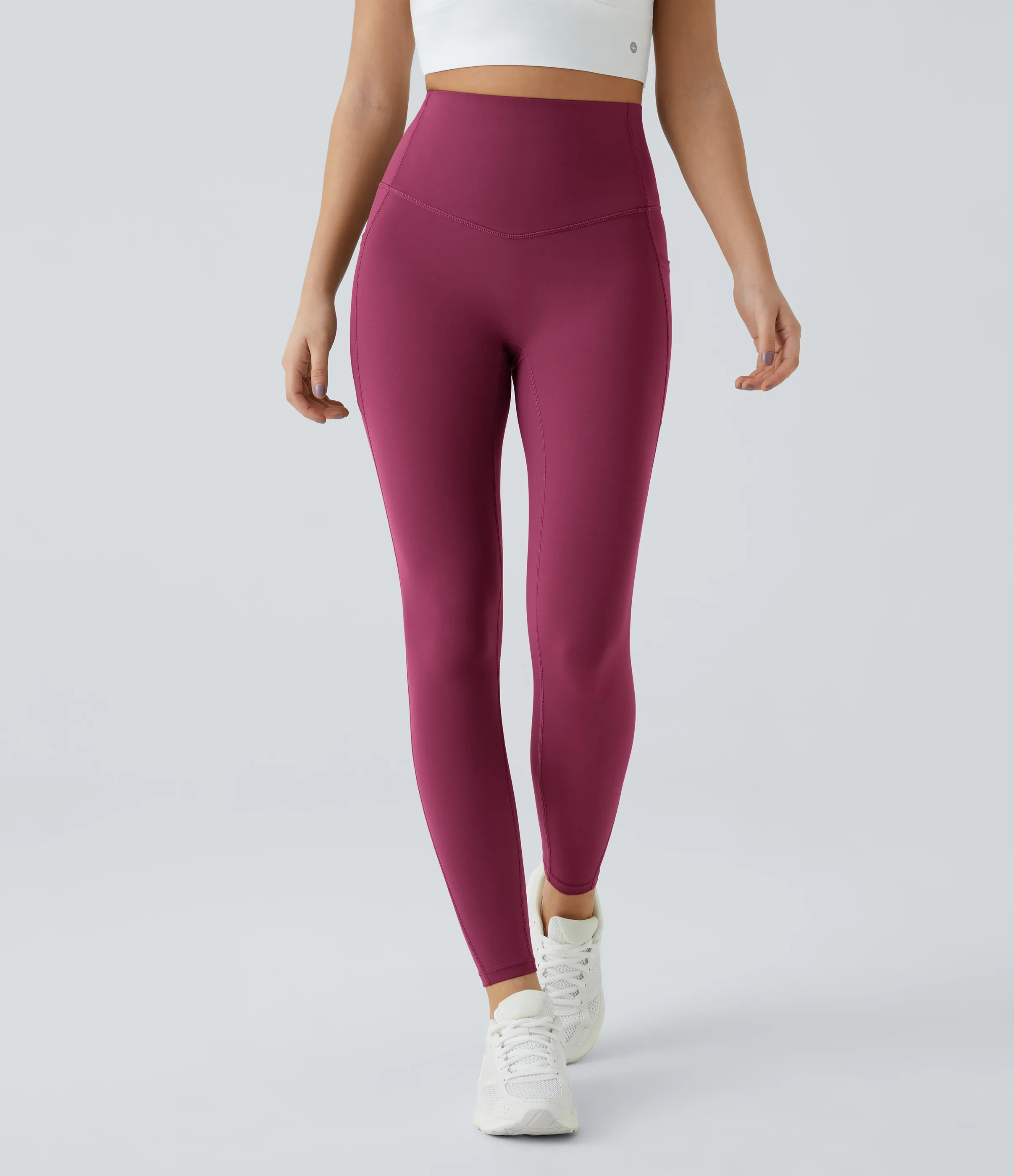 Halara Leggings SoCinched UltraSculpt entrenamiento control abdomen bolsillo lateral tiro alto - Red Plum - XS(7/8) sold by Halara product image thumbnail 3