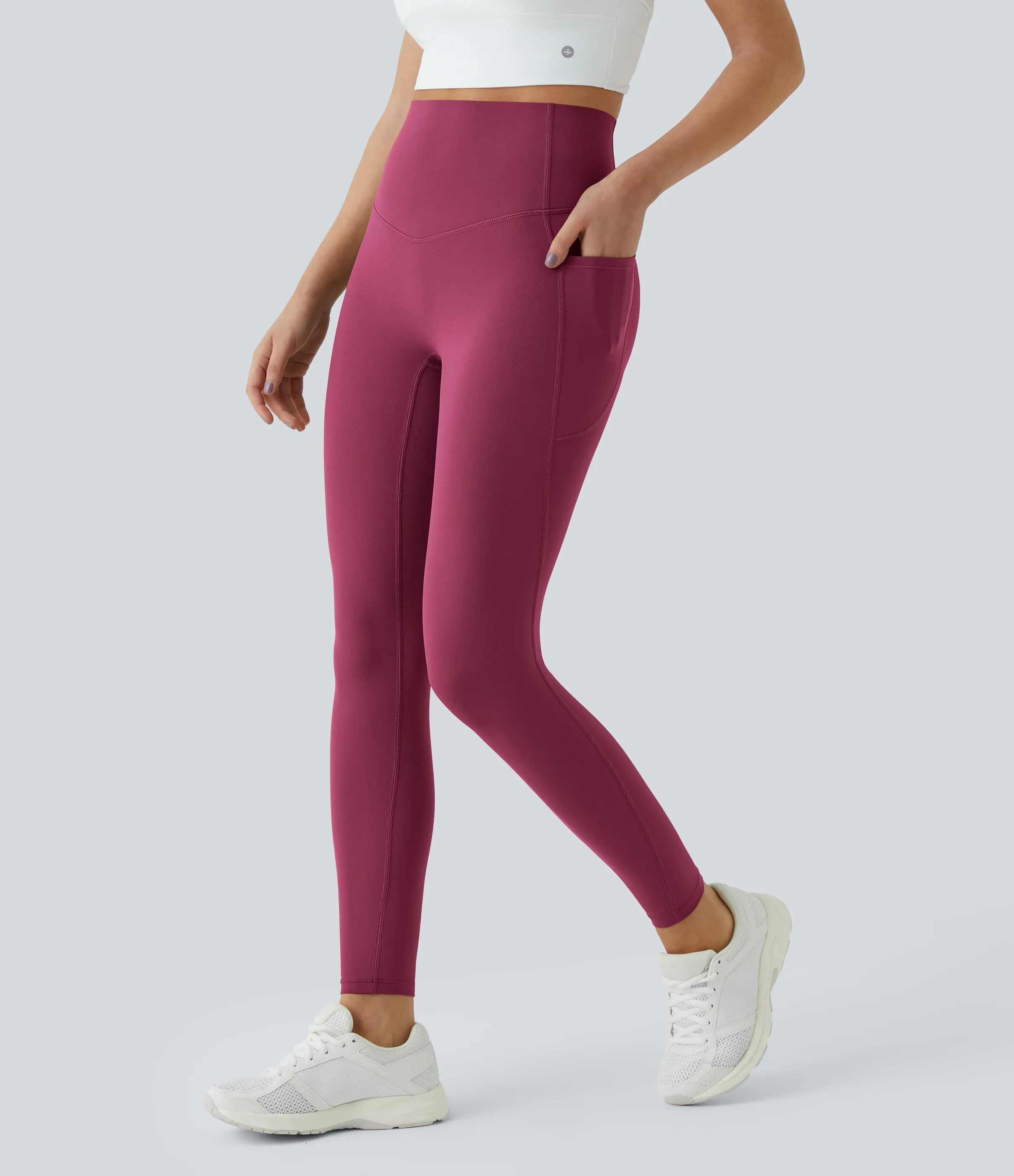 Halara Leggings SoCinched UltraSculpt entrenamiento control abdomen bolsillo lateral tiro alto - Red Plum - XS(7/8) sold by Halara product image thumbnail 5