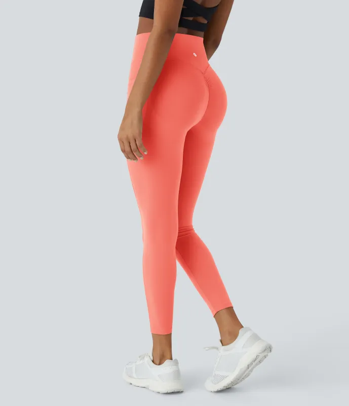 Halara Leggings SoCinched UltraSculpt entrenamiento moldeador bolsillo lateral control abdomen tiro alto - Fusion Coral - L(7/8) sold by Halara