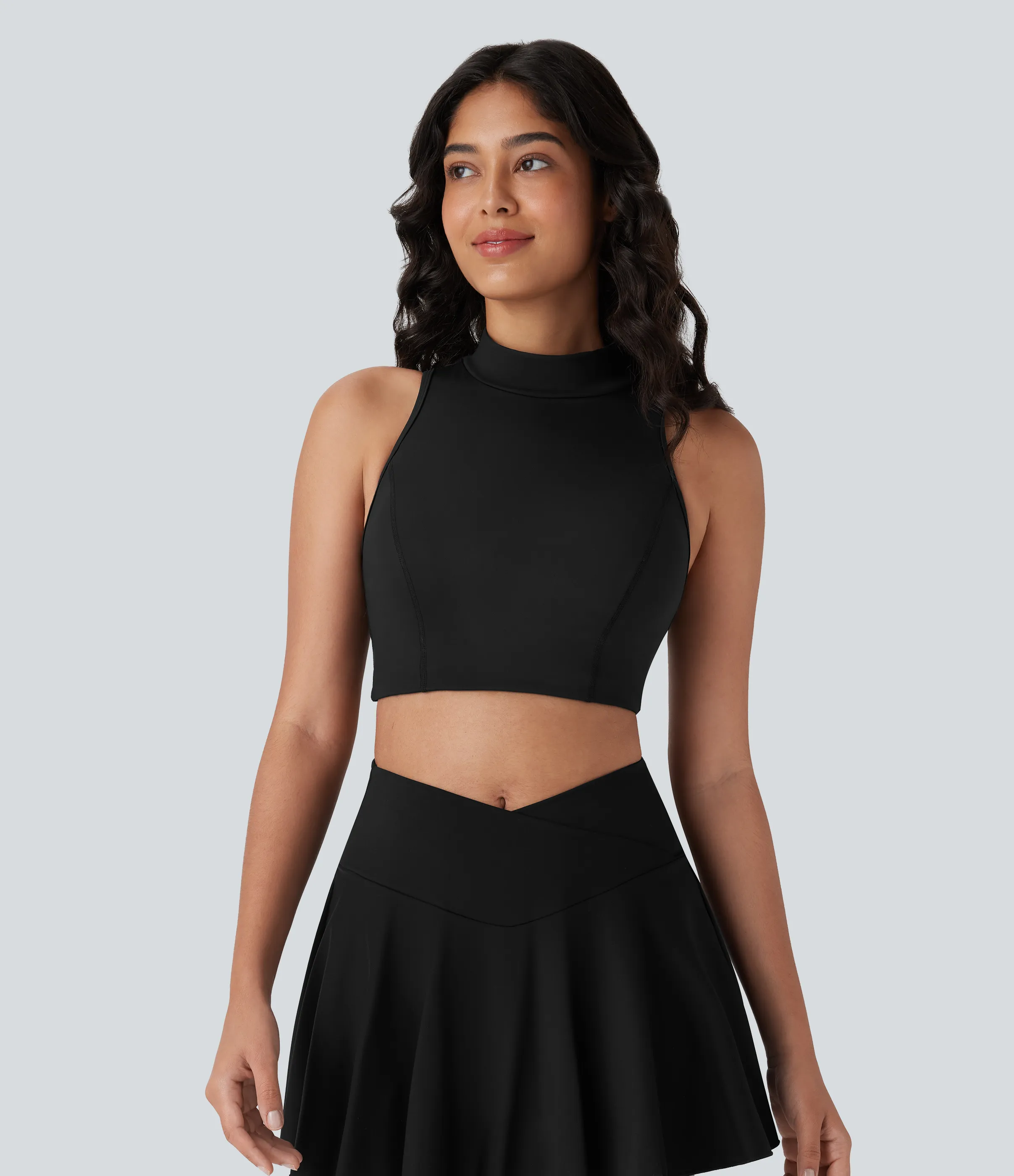 Halara Camiseta Softlyzero™ QuickDry sin mangas tenis ajustada cuello alto sin espalda corte secado rápido - Black - XL sold by Halara product image thumbnail 3