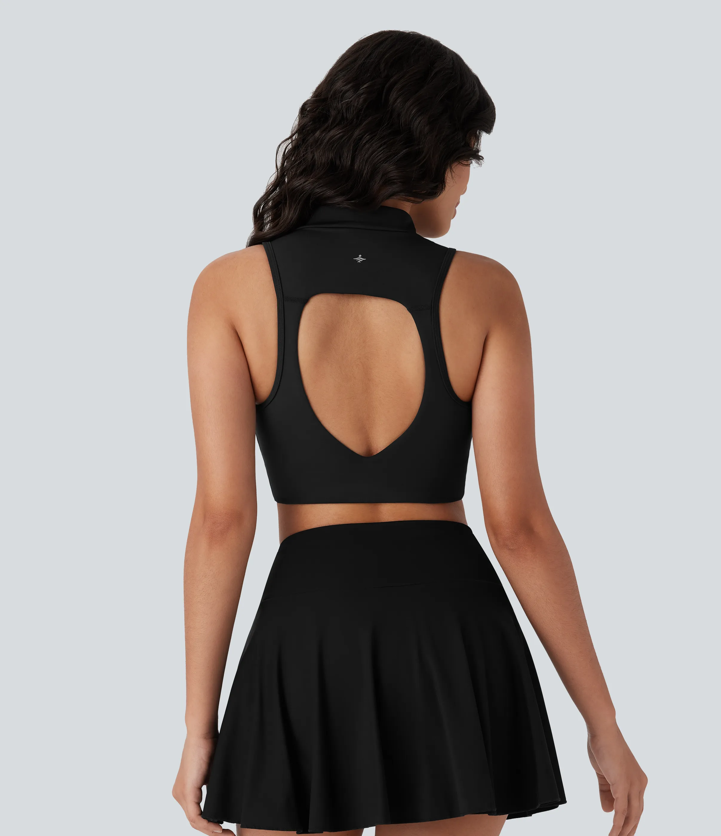 Halara Camiseta Softlyzero™ QuickDry sin mangas tenis ajustada cuello alto sin espalda corte secado rápido - Black - XL sold by Halara product image thumbnail 5