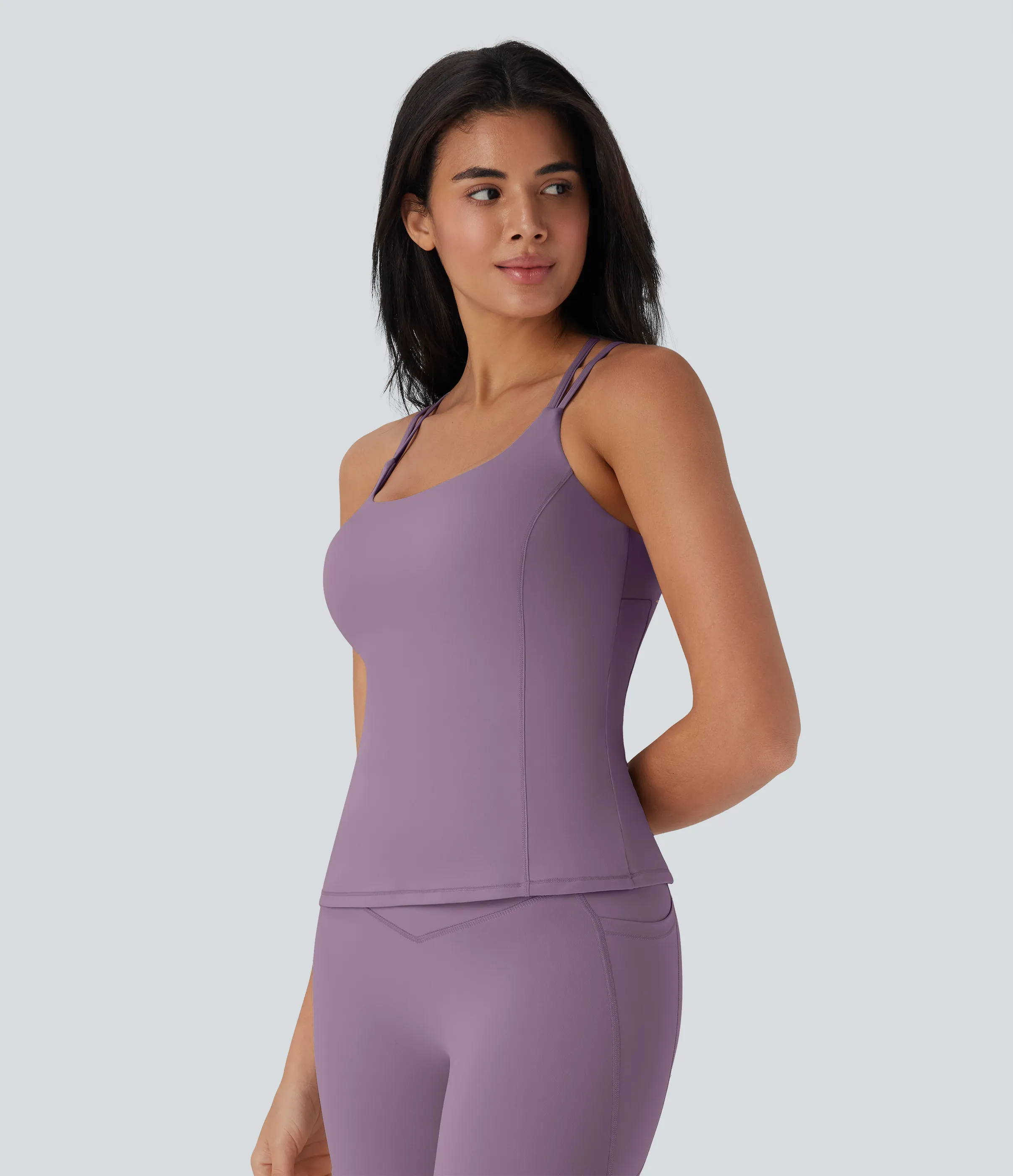 Halara Top de yoga Halara UltraSculpt™ con copas moldeadas, espalda descubierta y secado rápido - UPF 50+ - Tulip Purple - XL sold by Halara product image thumbnail 4