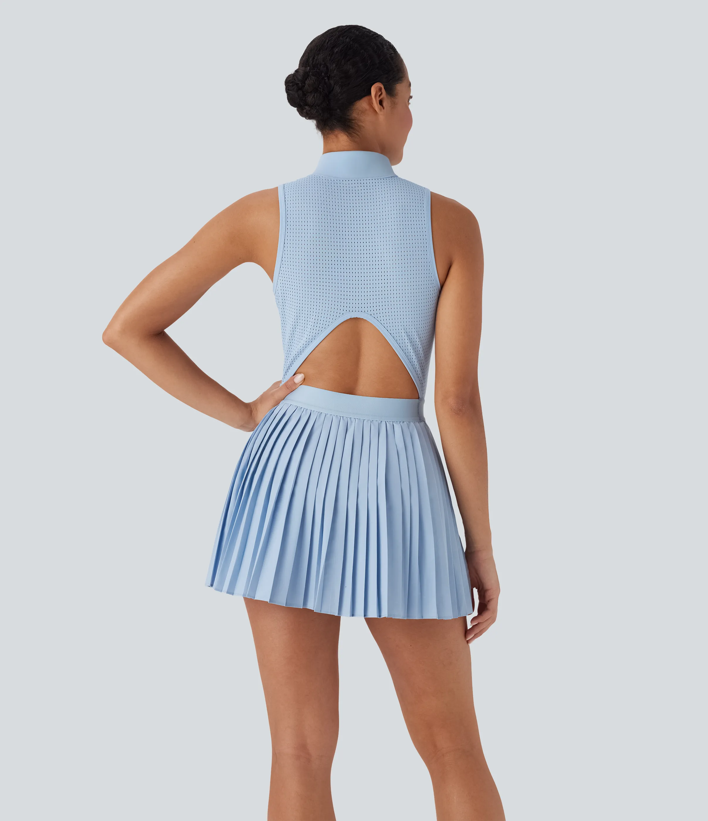 Halara Vestido corto de tenis 2 en 1 Breezeful™ plisado de secado rápido sin mangas y con bolsillos laterales - Thin Ice Blue - XL sold by Halara product image thumbnail 2