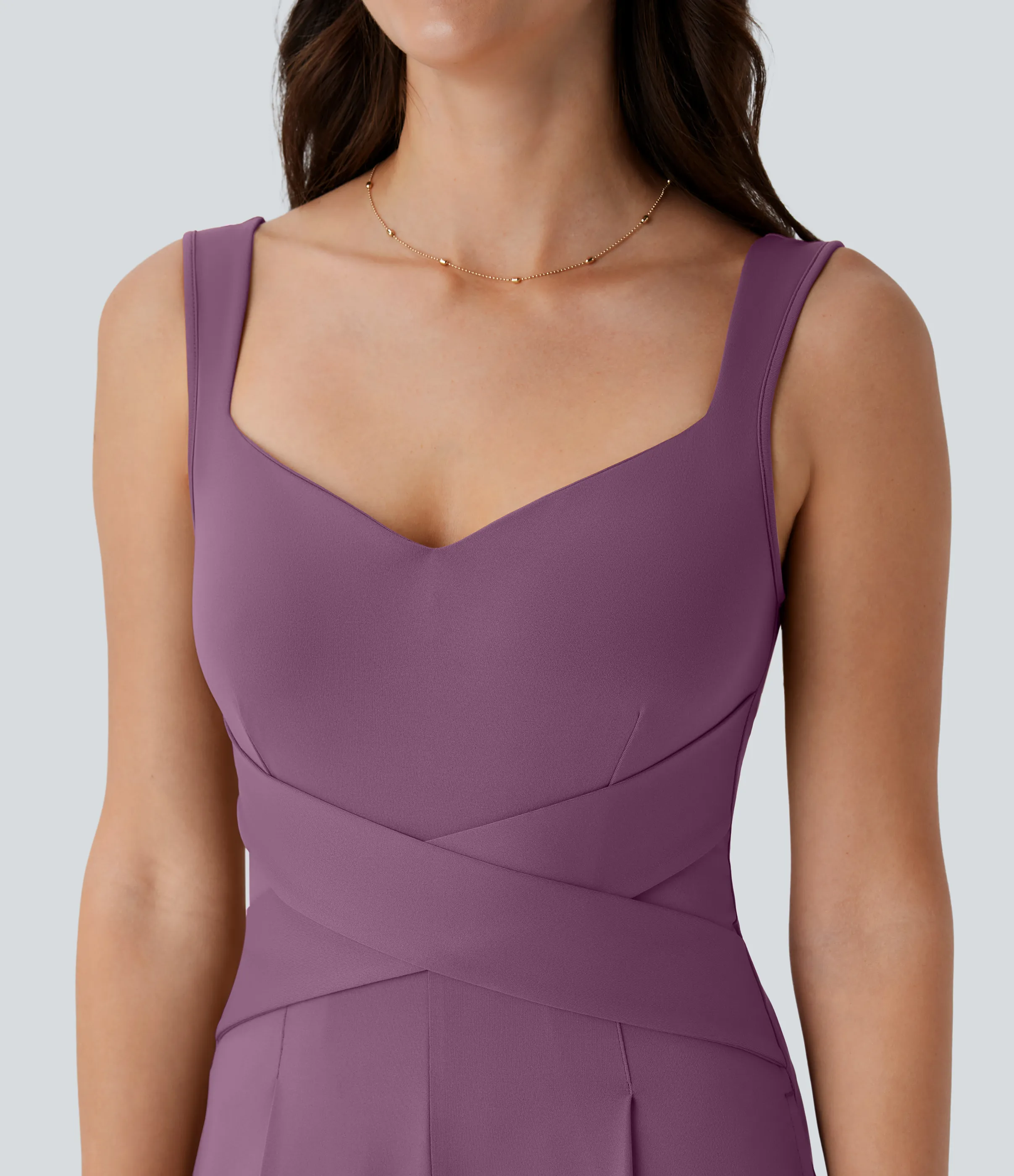 Halara Jumpsuit casual sin mangas con espalda en U y bolsillos - Argyle Purple - XS(regular) sold by Halara product image thumbnail 5