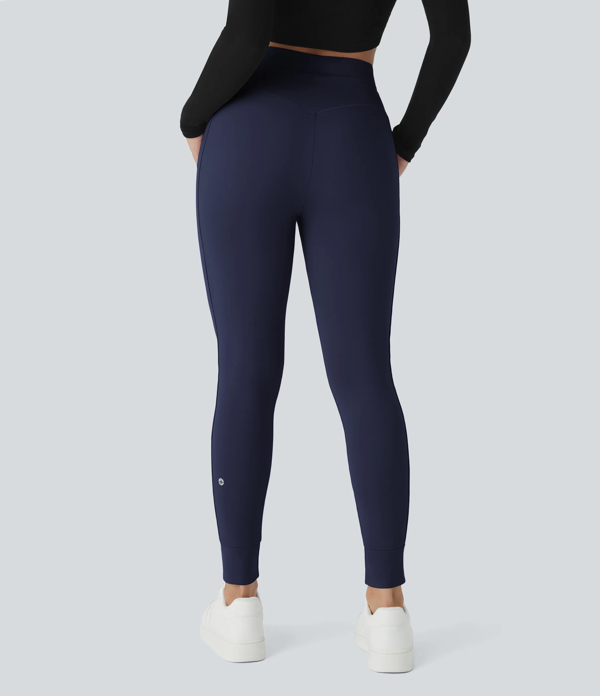 Halara Joggers Softlyzero™ Plush liso largo completo bolsillo lateral cordón tiro alto - Peacoat - S(petite) sold by Halara product image thumbnail 3
