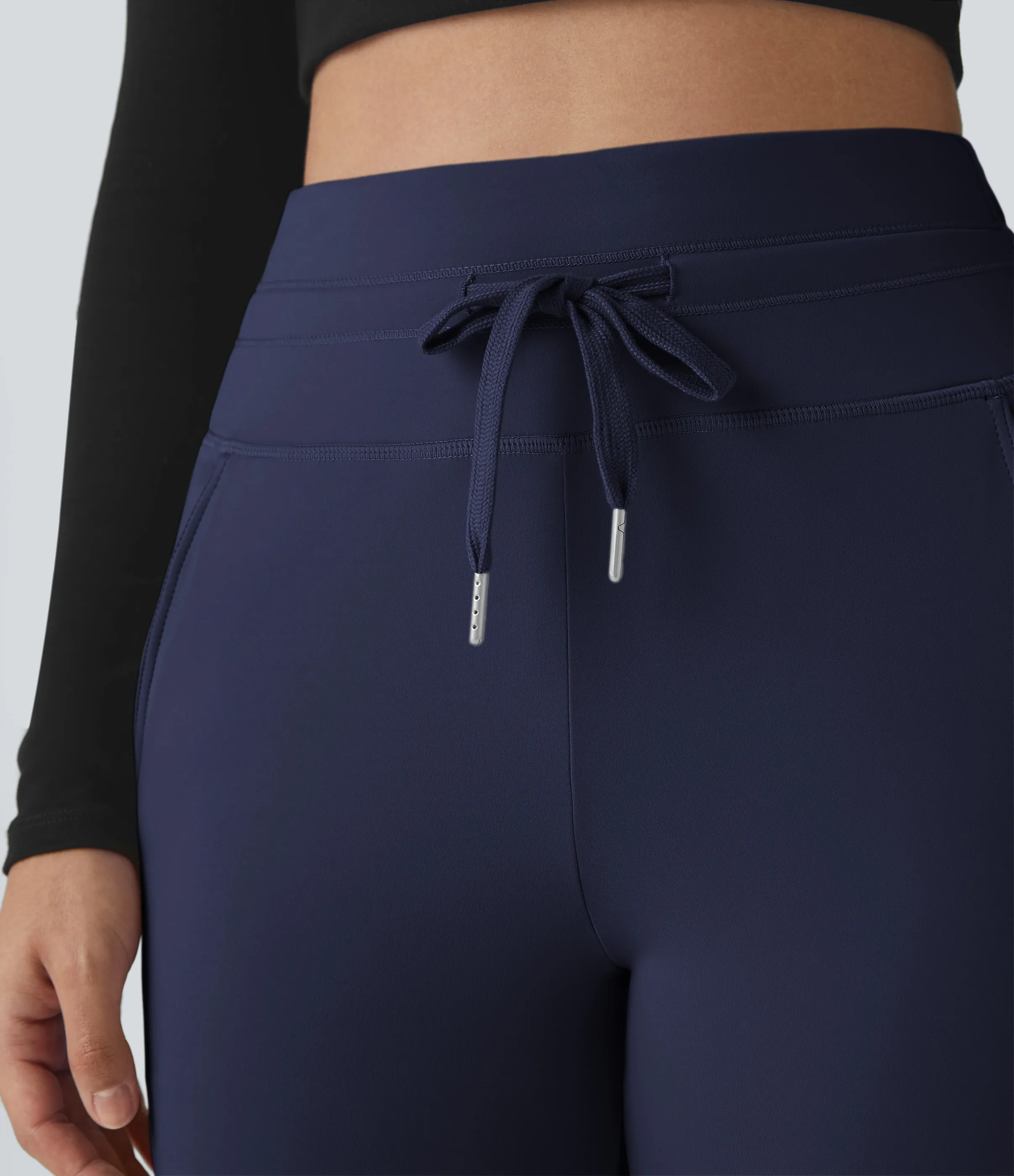 Halara Joggers Softlyzero™ Plush liso largo completo bolsillo lateral cordón tiro alto - Peacoat - S(petite) sold by Halara product image thumbnail 5