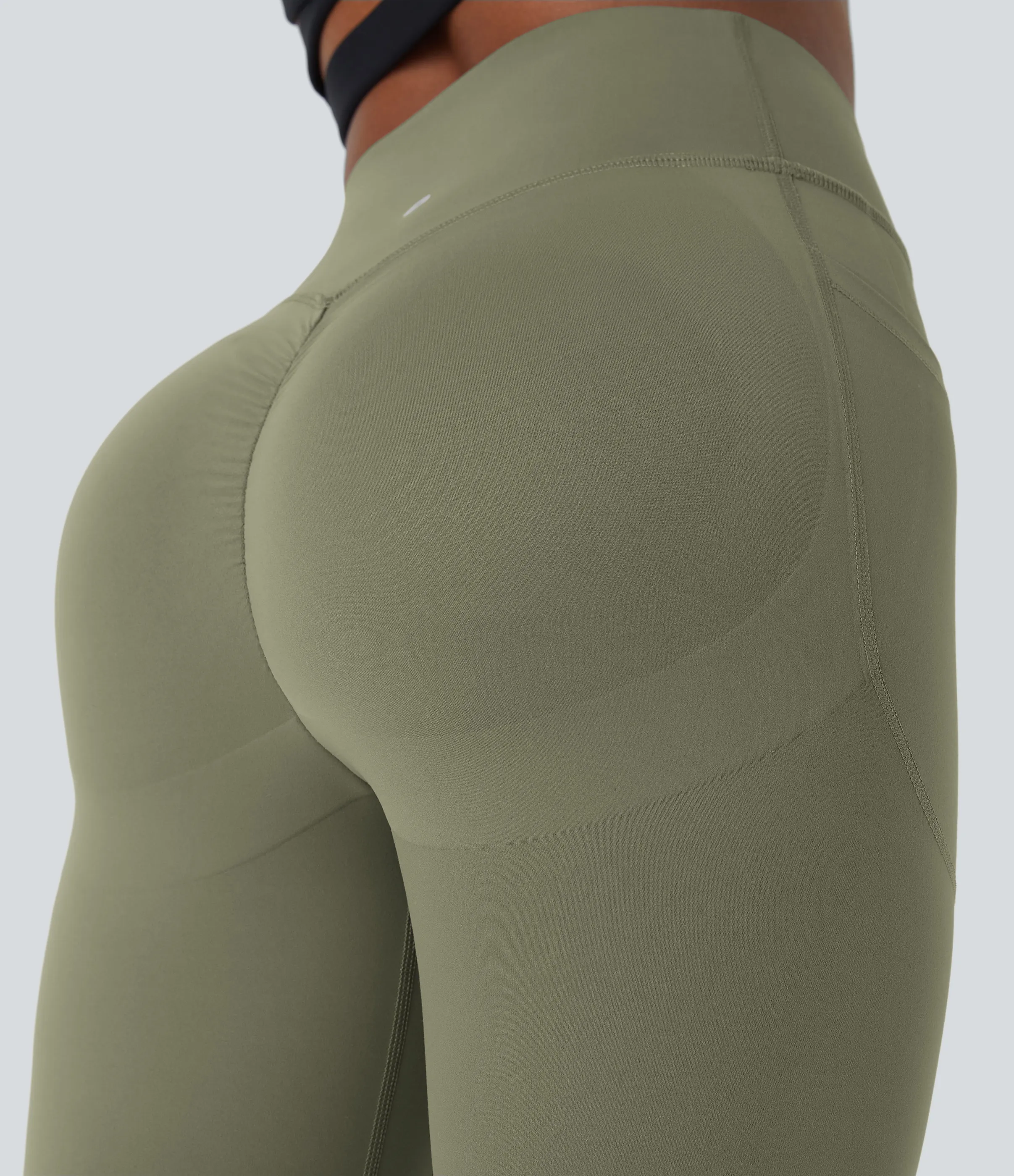 Halara Leggings SoCinched UltraSculpt entrenamiento moldeador bolsillo lateral control abdomen tiro alto - Grass Grey Green - XL(7/8) sold by Halara product image thumbnail 5