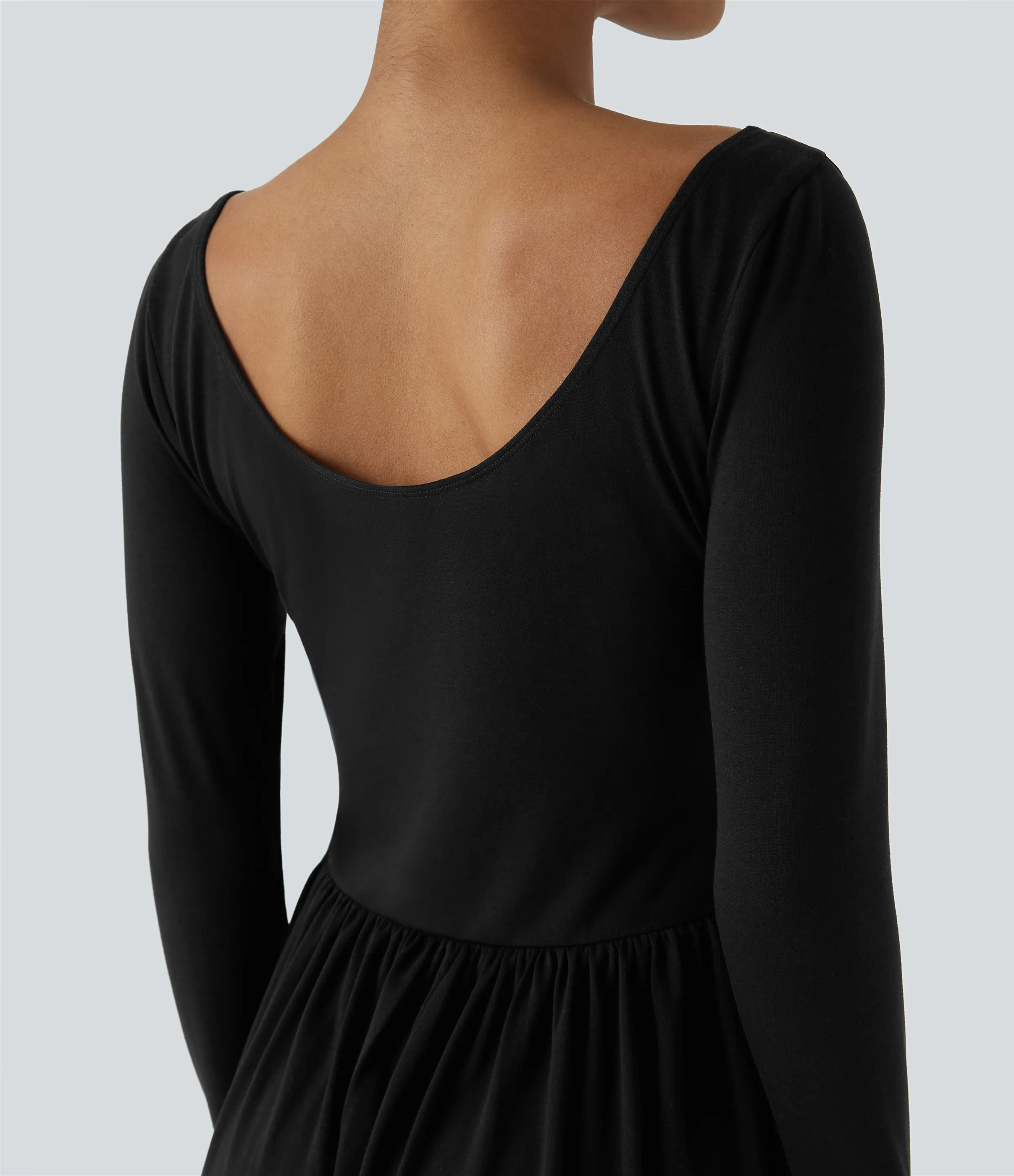 Halara Mono harén cuello redondo sin espalda bolsillo lateral plisado - Black - S(regular) sold by Halara product image thumbnail 5