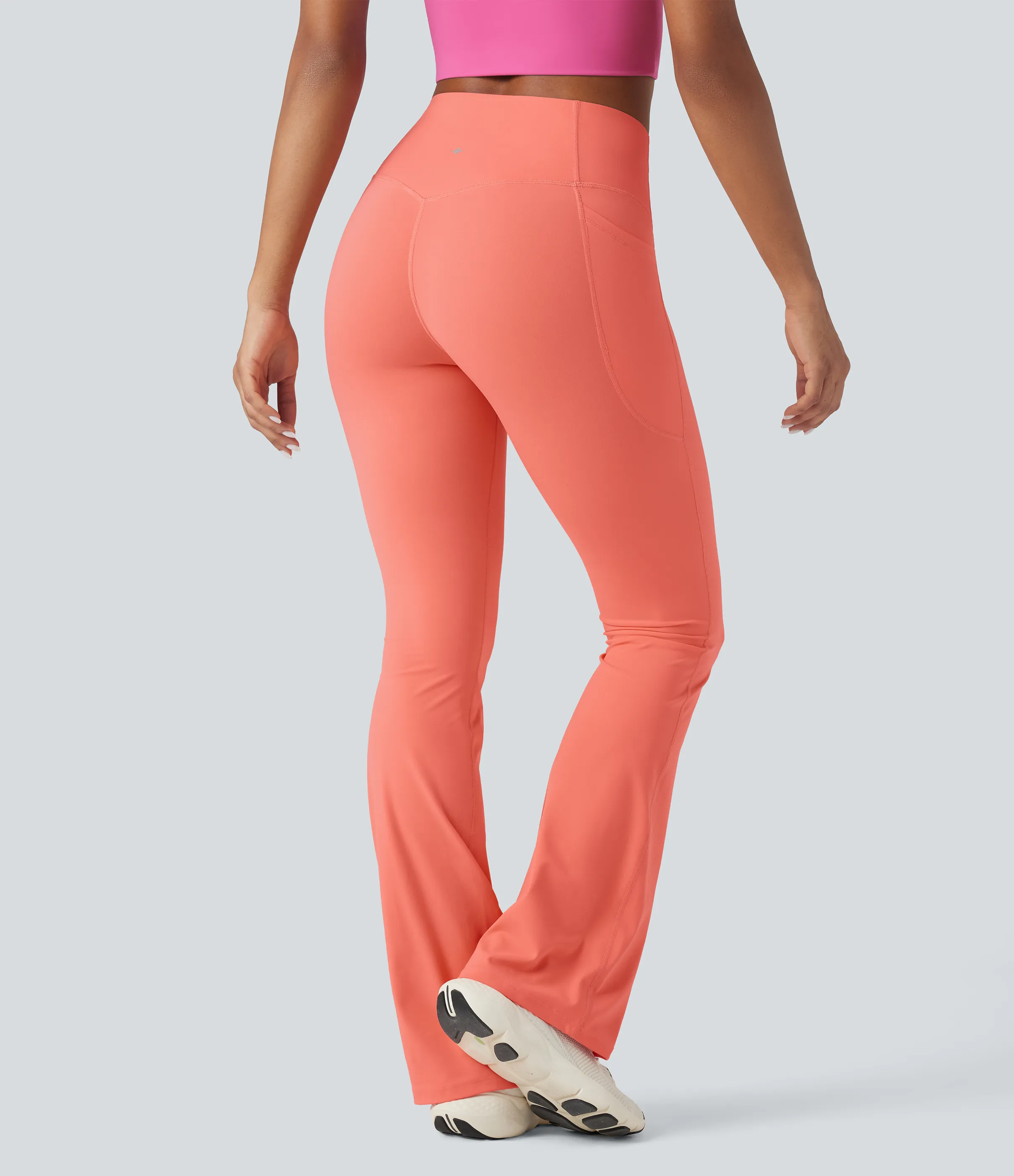 Halara Leggings SoCinched UltraSculpt yoga Bootcut tiro alto control abdomen bolsillo lateral moldeador - Fusion Coral - L(regular) sold by Halara product image thumbnail 3