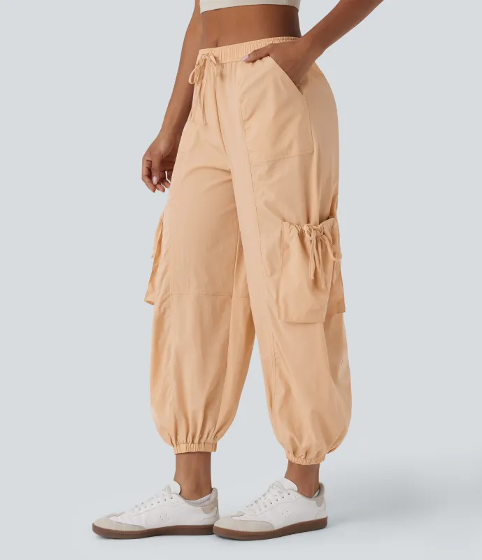 Halara Joggers cargo múltiple bolsillo cordón tiro medio bajo - Khaki - XS(regular) sold by Halara