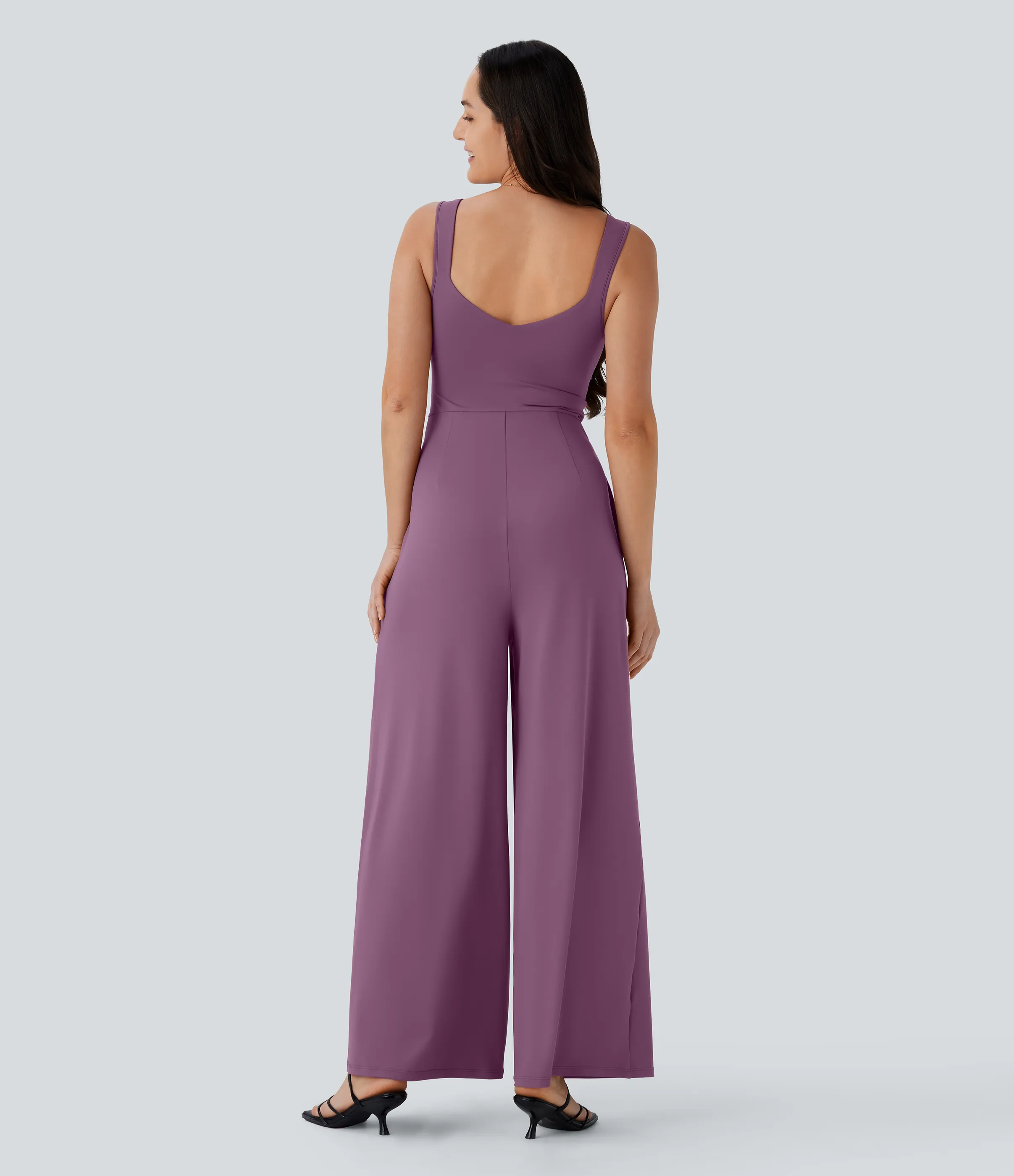 Halara Jumpsuit casual sin mangas con espalda en U y bolsillos - Argyle Purple - XL(regular) sold by Halara product image thumbnail 3
