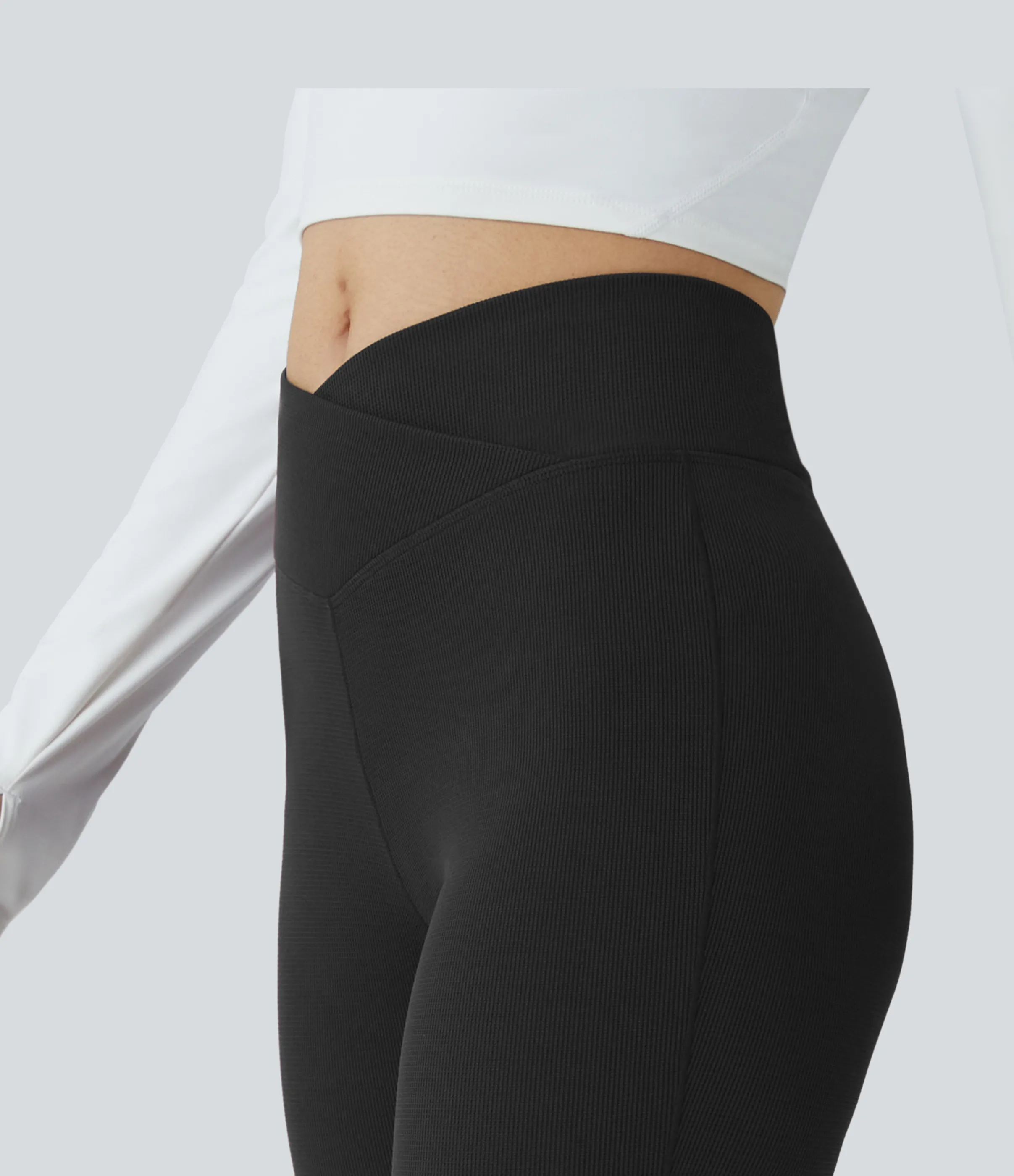 Halara Pantalón acampanado tiro alto bolsillo trasero cruzado - Black - XL(regular) sold by Halara product image thumbnail 5