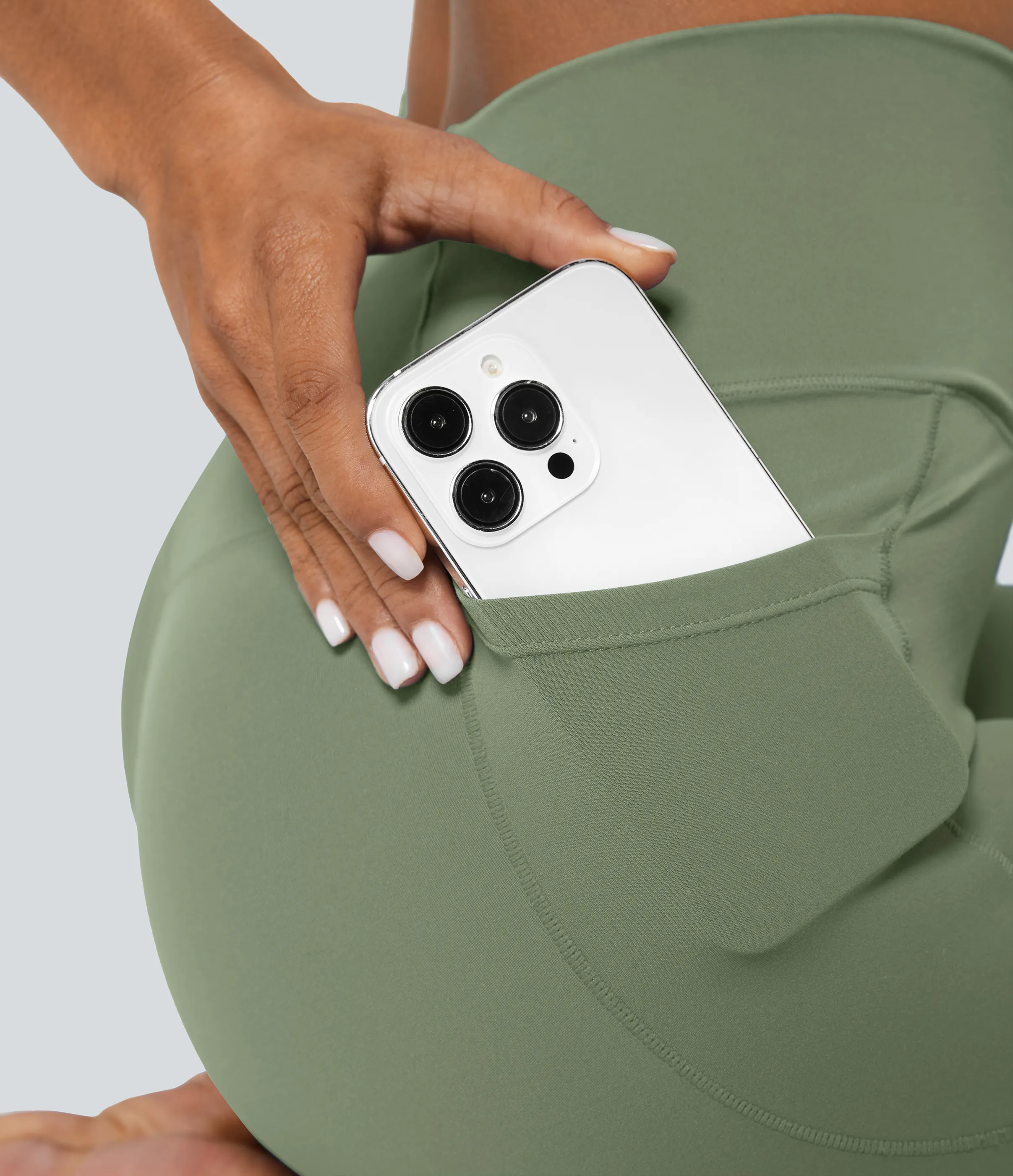 Halara Leggings Softlyzero™ liso bolsillo cruzado - Asparagus - XL(7/8) sold by Halara product image thumbnail 5