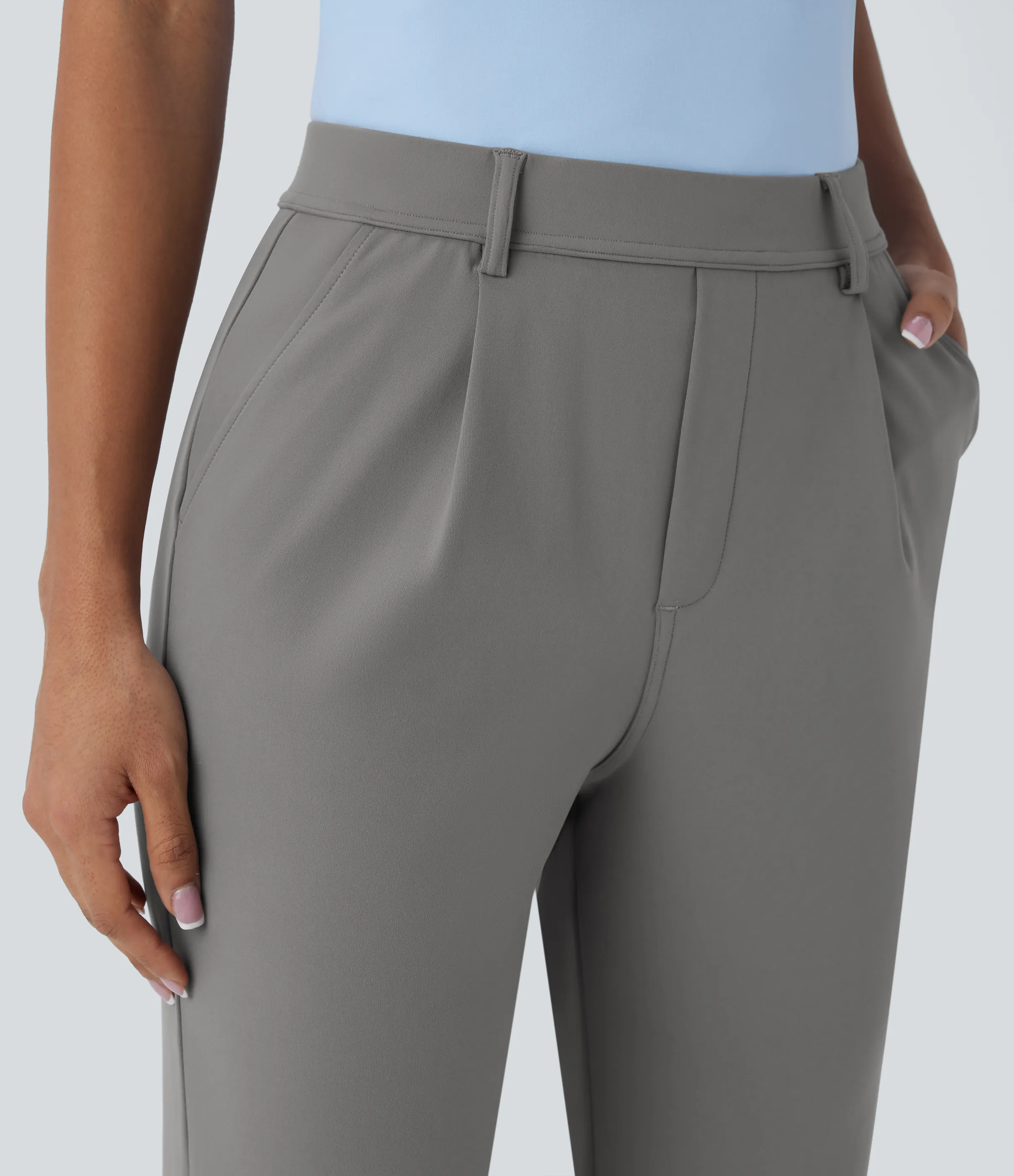 Halara Pantalón oficina tiro alto ajustado tobillo bolsillo lateral - Silent Storm - S(regular) sold by Halara product image thumbnail 5