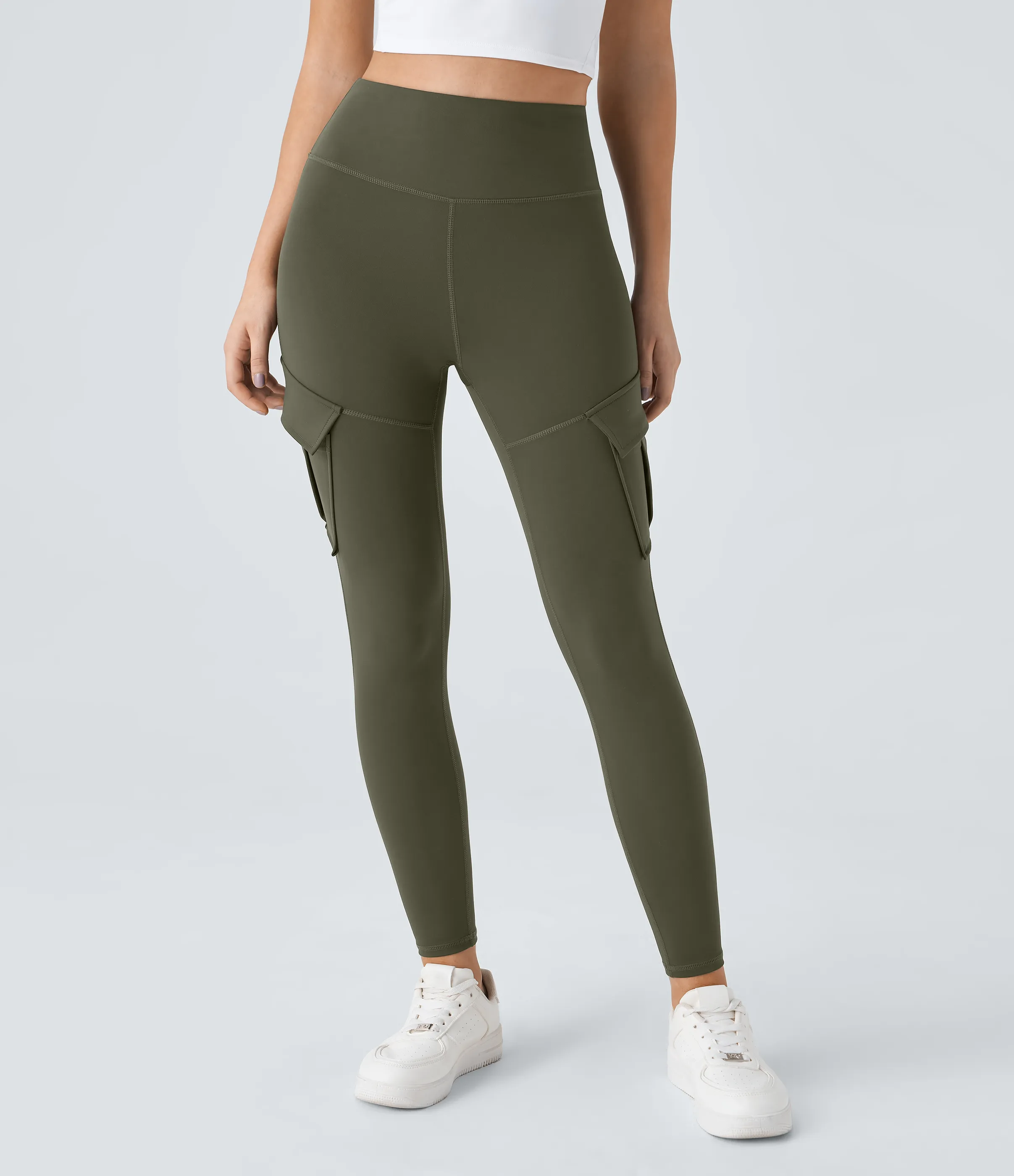 Halara Leggings yoga ajustado bolsillo cargo tiro alto - Forest Night - L(7/8) sold by Halara product image thumbnail 3