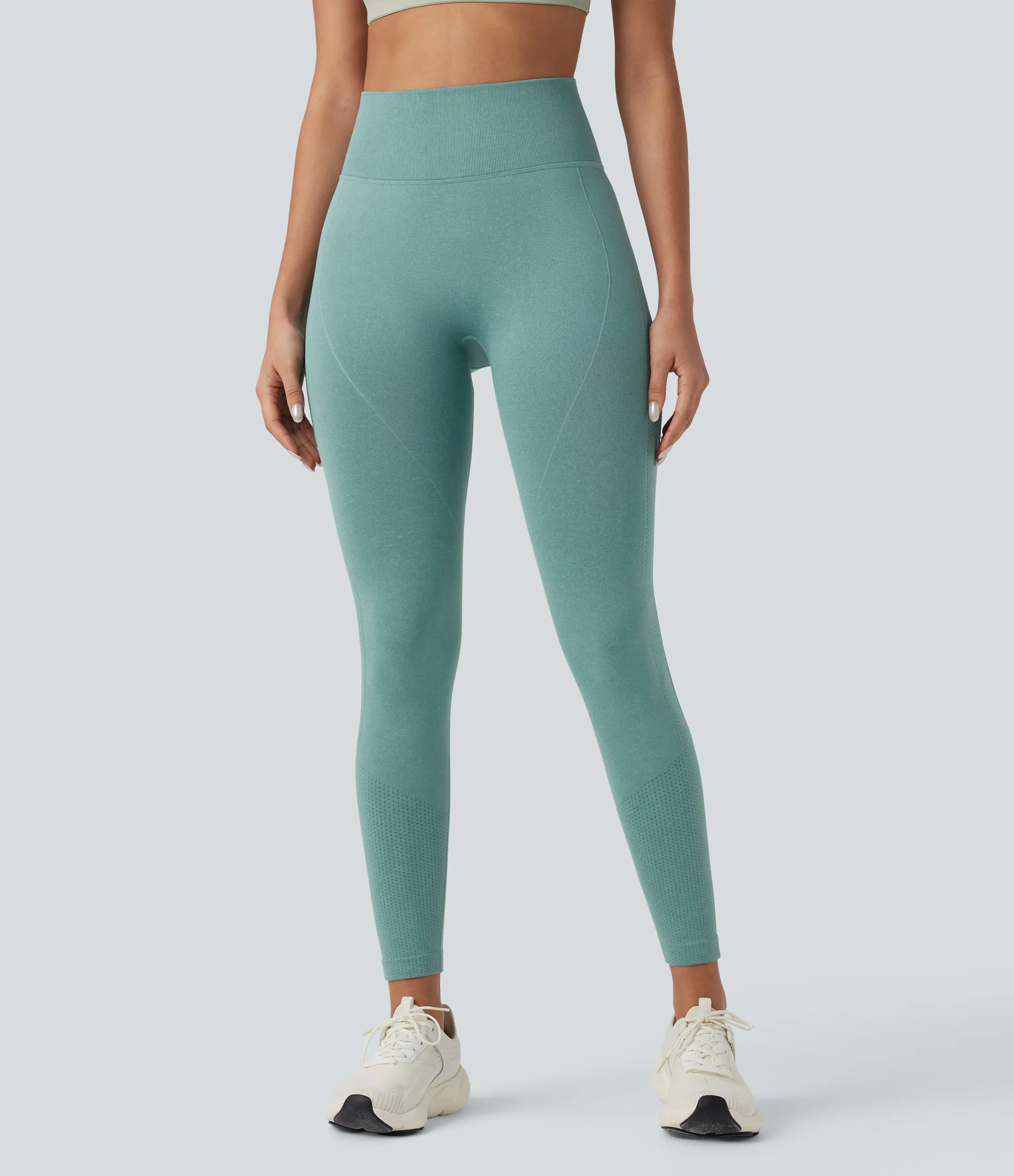 Halara Leggings yoga tiro alto control abdomen realce glúteo sin costura - Oil Blue - M(7/8) sold by Halara product image thumbnail 3