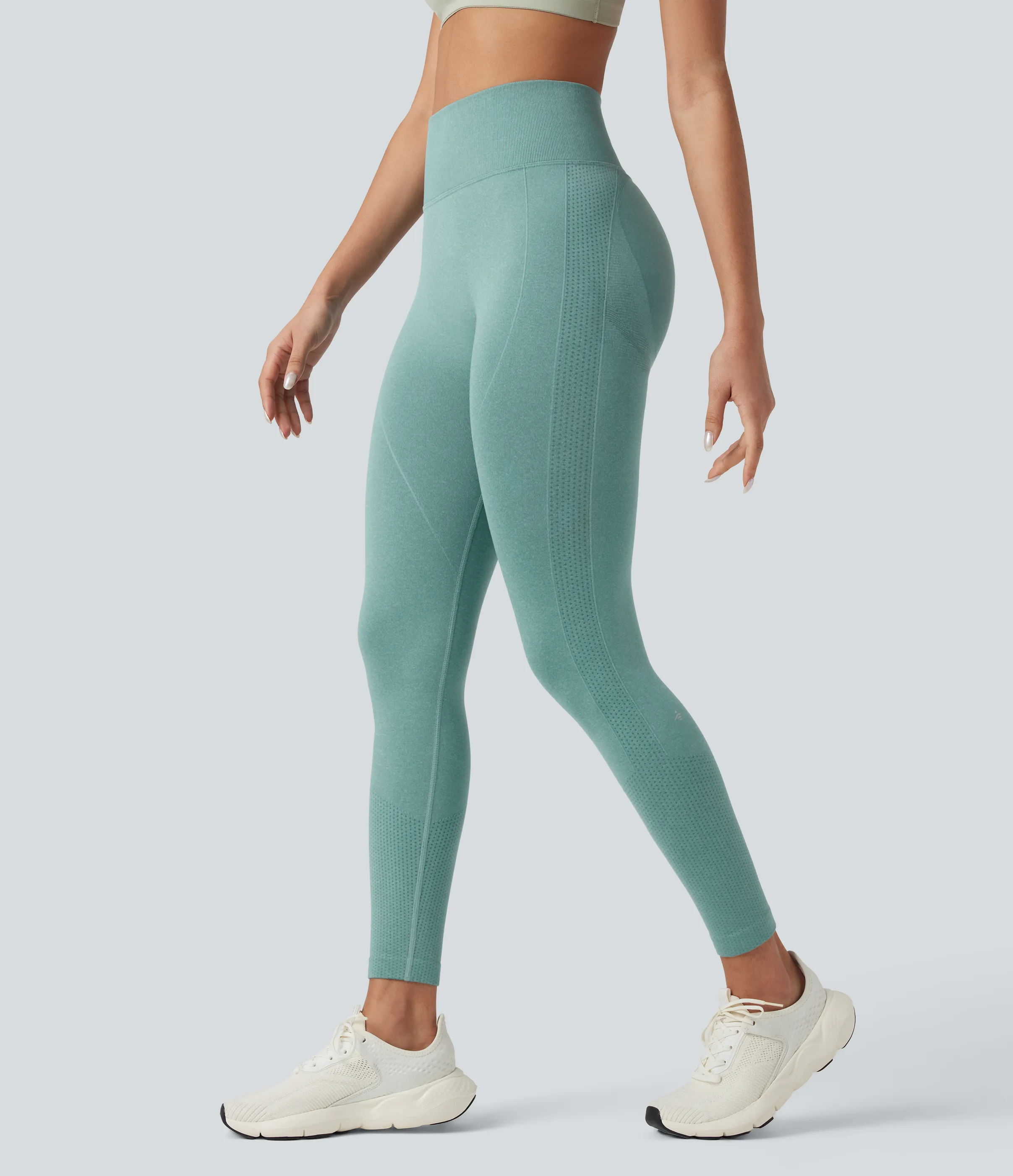 Halara Leggings yoga tiro alto control abdomen realce glúteo sin costura - Oil Blue - M(7/8) sold by Halara product image thumbnail 4