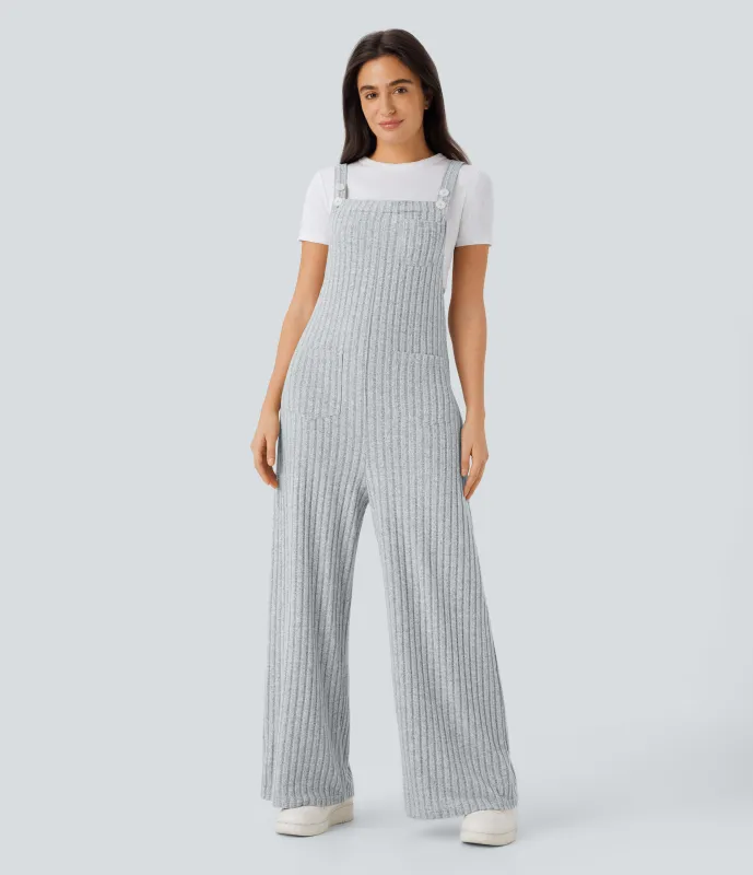 Halara Mono múltiple bolsillo botón tira ajustable acanalado - Light Gray Floral Yarn - XL(regular) sold by Halara