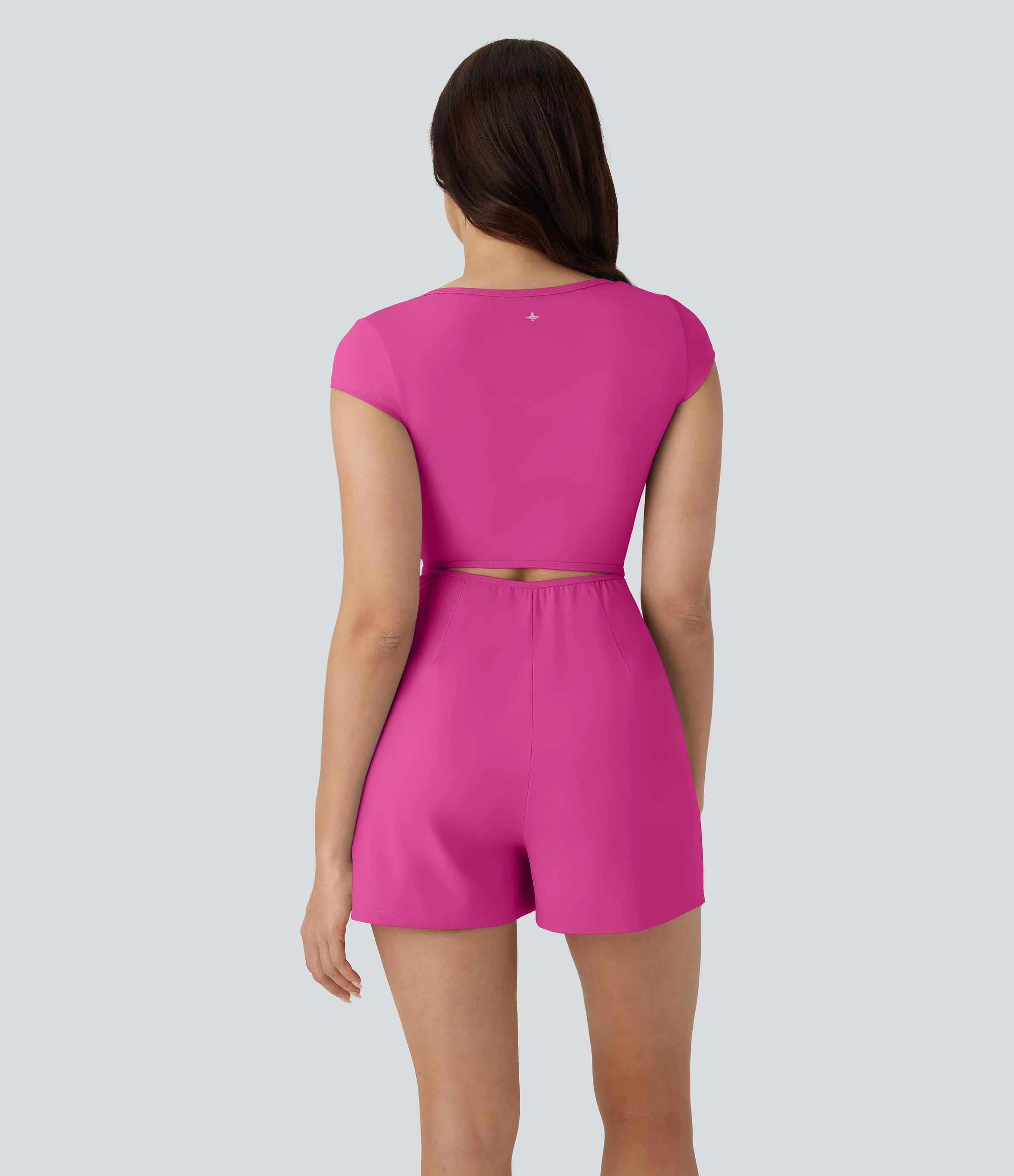 Halara Mono Softlyzero™ Airy yoga cuello U manga corta bolsillo lateral tacto fresco - Easy Peezy - Fuchsia Fedora - M sold by Halara product image thumbnail 3