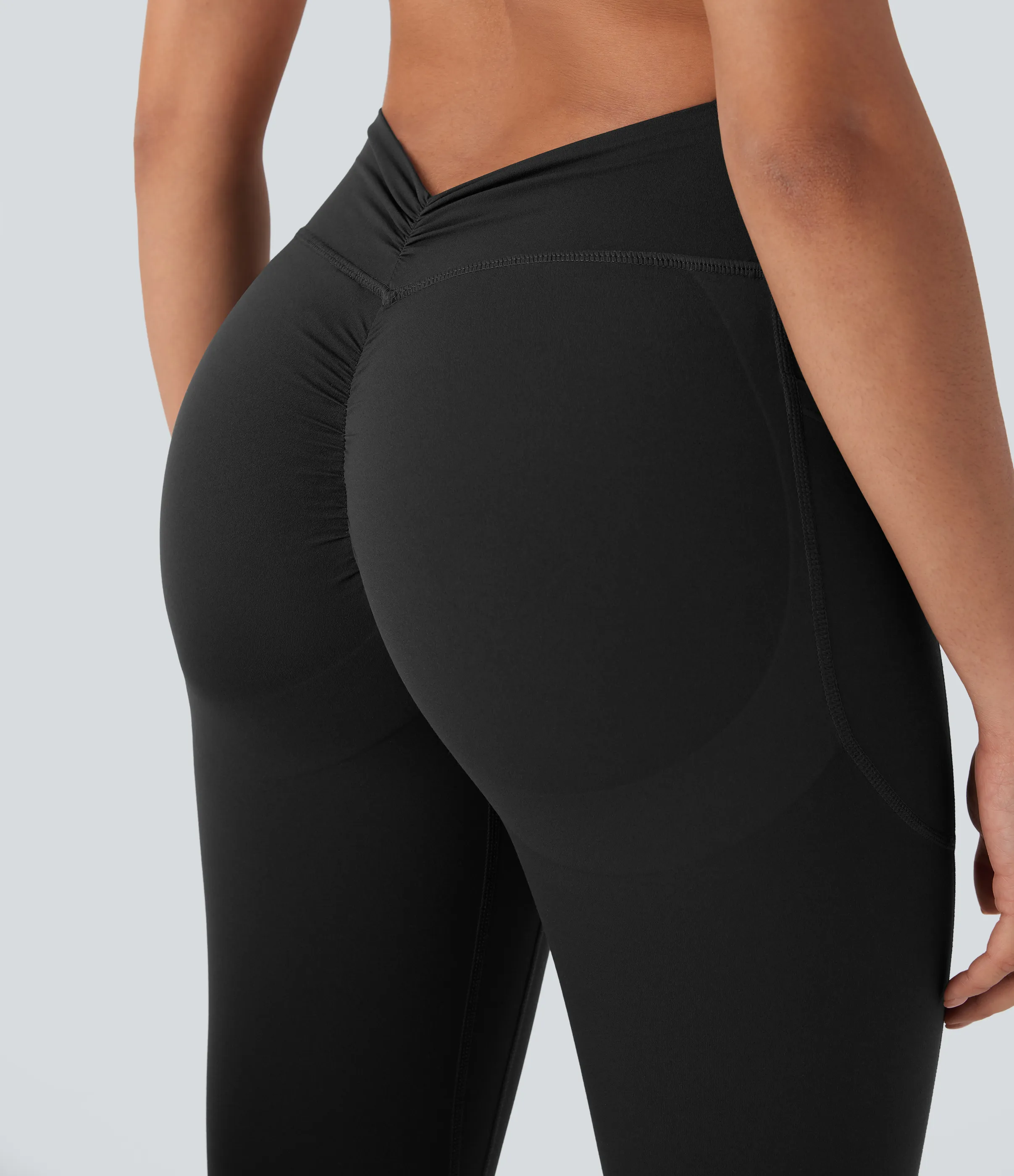 Halara Leggings Halara UltraSculpt™ SoCinched yoga moldeador tiro alto bolsillo lateral fruncido realce glúteo control abdomen - Black - XS(7/8) sold by Halara product image thumbnail 5