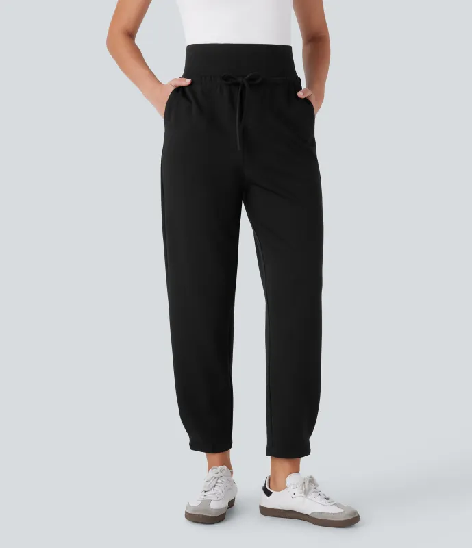 Halara Pantalón viaje ajustado tiro alto múltiple bolsillo cordón ajustable - Black - XS(regular) sold by Halara