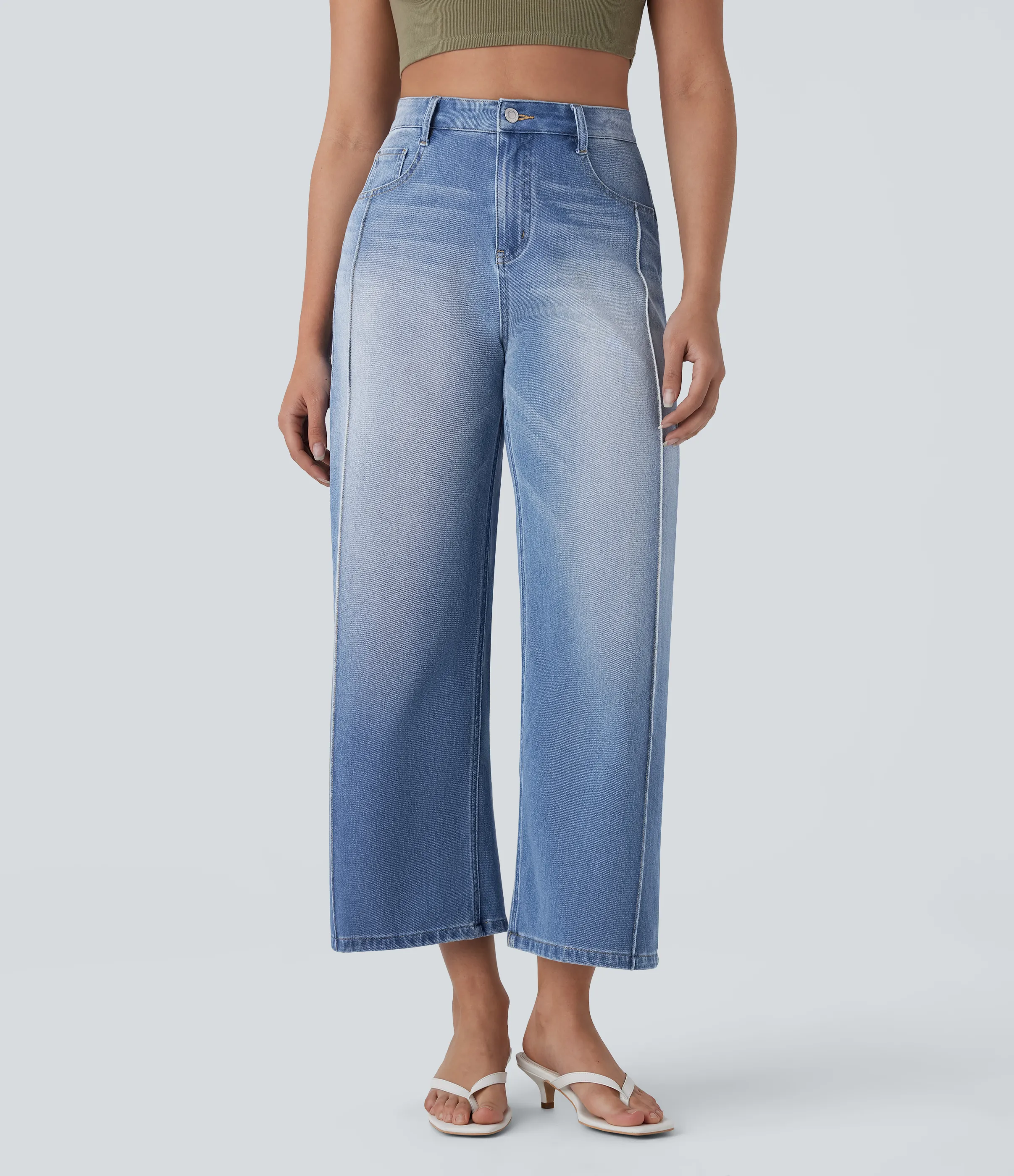 Halara Jeans Halara Flex™ Denim Baggy holgado elástico lavado múltiple bolsillo tiro alto - Sea Blue Denim - S(regular) sold by Halara product image thumbnail 2