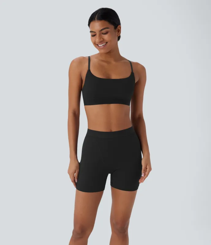 Halara Sujetador deportivo muy elástico con tirantes ajustables y tejido acanalado agradable en la piel - Black - XL made by Halara