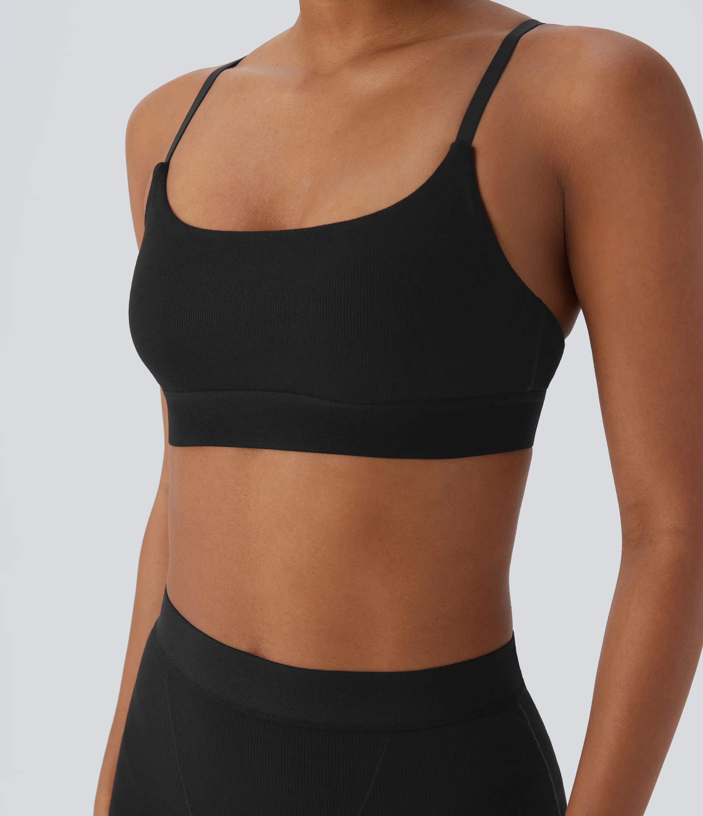 Halara Sujetador deportivo muy elástico con tirantes ajustables y tejido acanalado agradable en la piel - Black - XL sold by Halara product image thumbnail 5