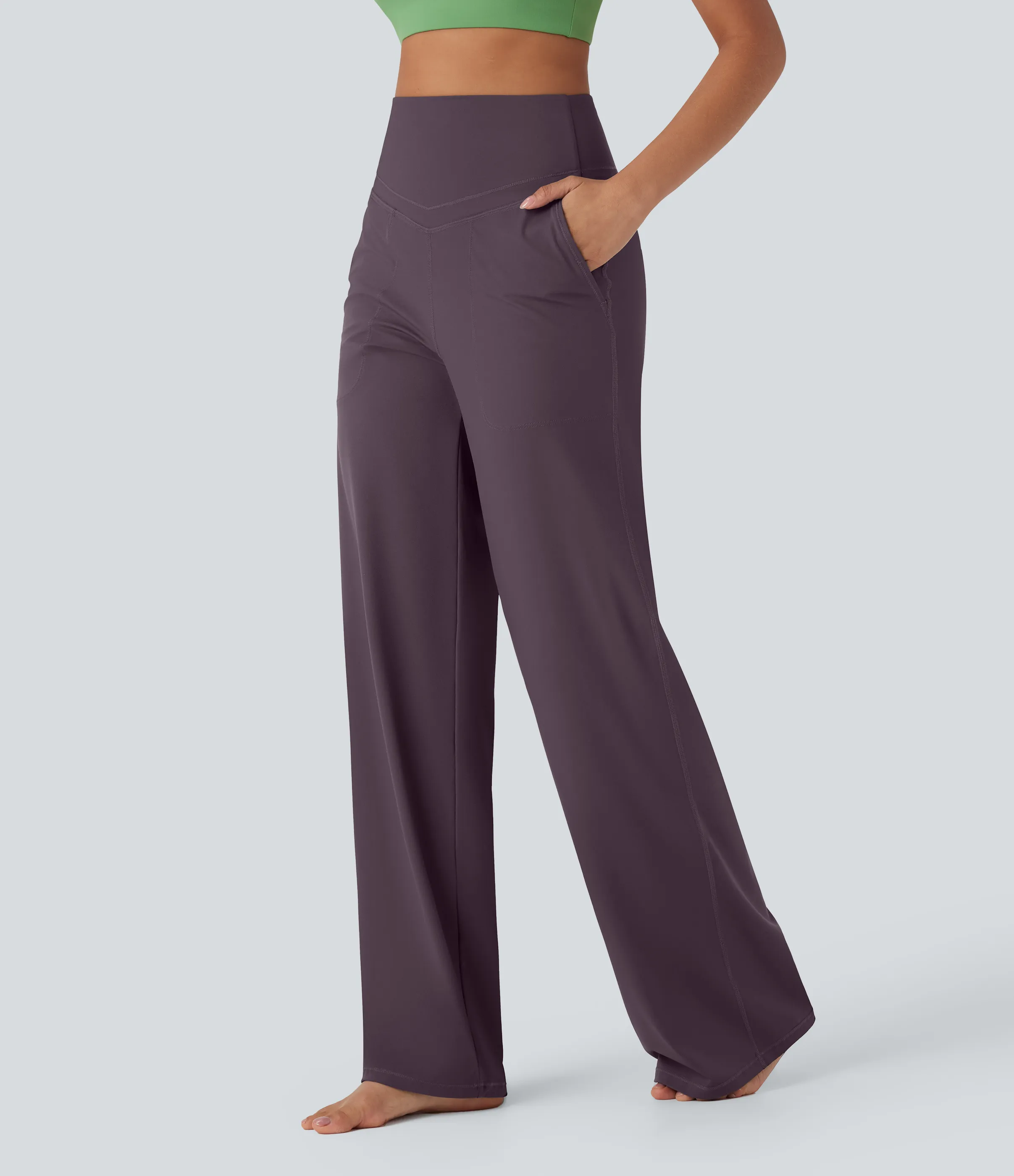 Halara Pantalones de yoga Halara UltraSculpt™ moldeadores de tiro alto con control de abdomen y pierna recta con bolsillos - Night's Purple - XS(regular) sold by Halara product image thumbnail 4