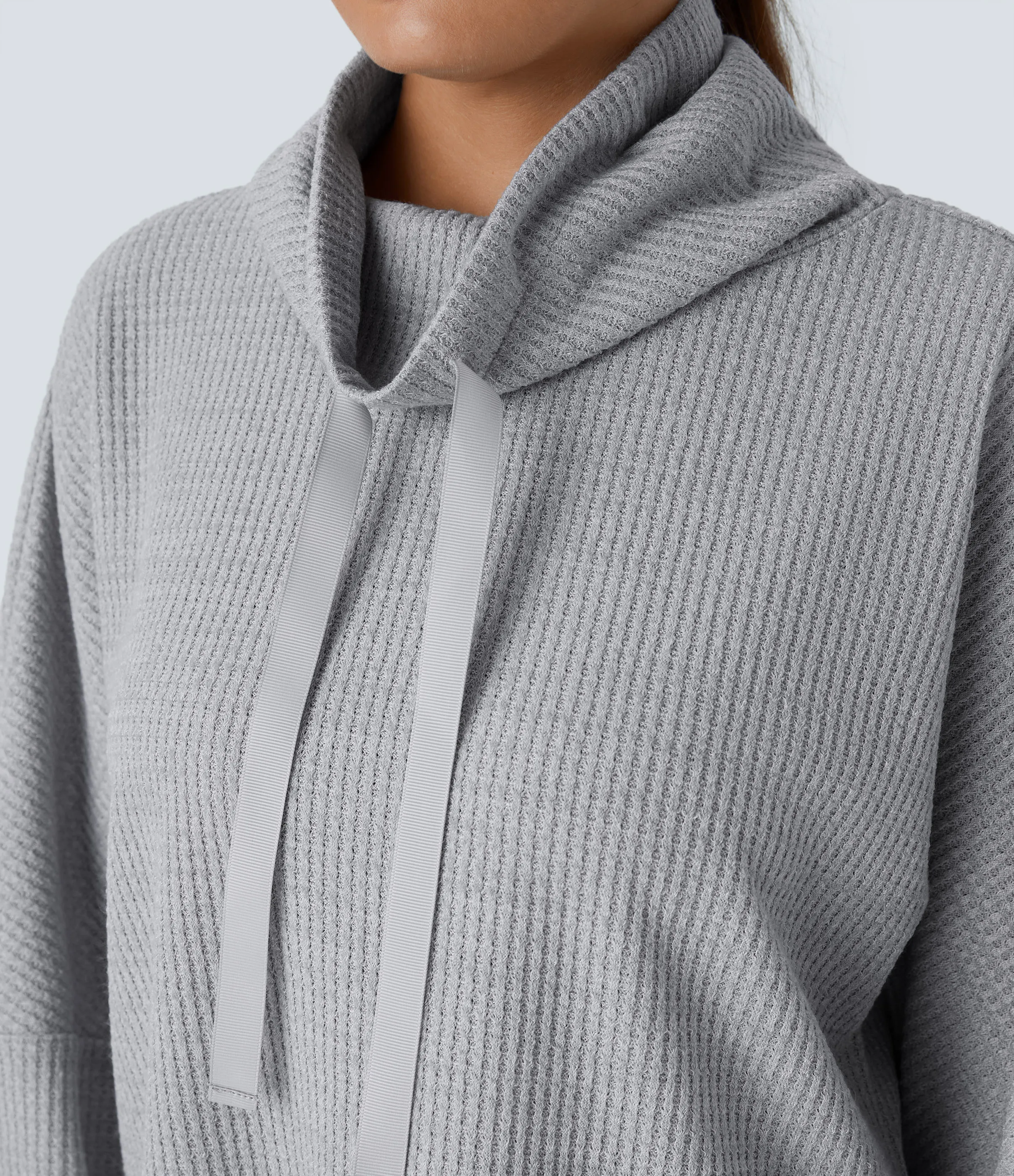 Halara Sudadera abertura pulgar cuello vuelto cordón ajustable - Micro Chip - XS sold by Halara product image thumbnail 5