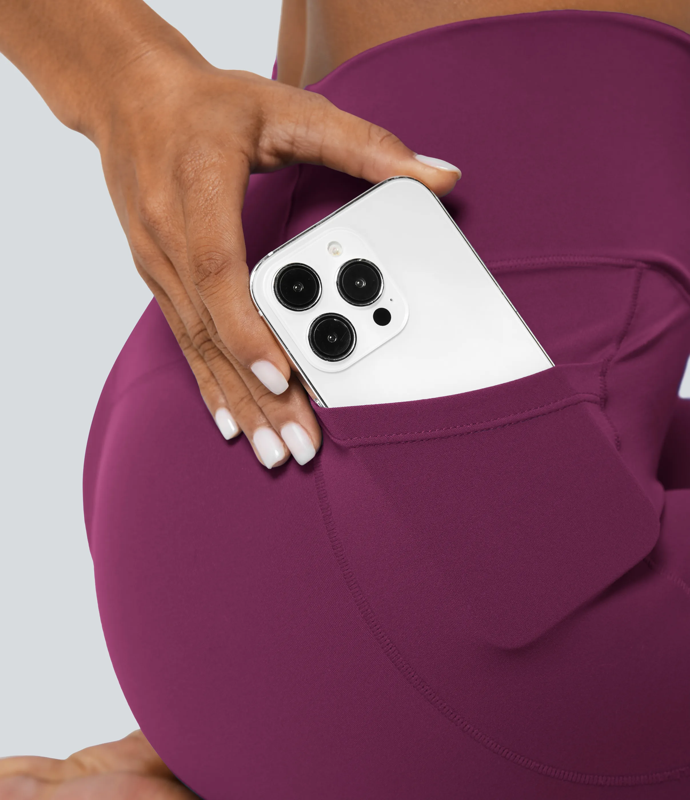 Halara Leggings Softlyzero™ liso bolsillo cruzado - Ume Purple - L(7/8) sold by Halara product image thumbnail 5