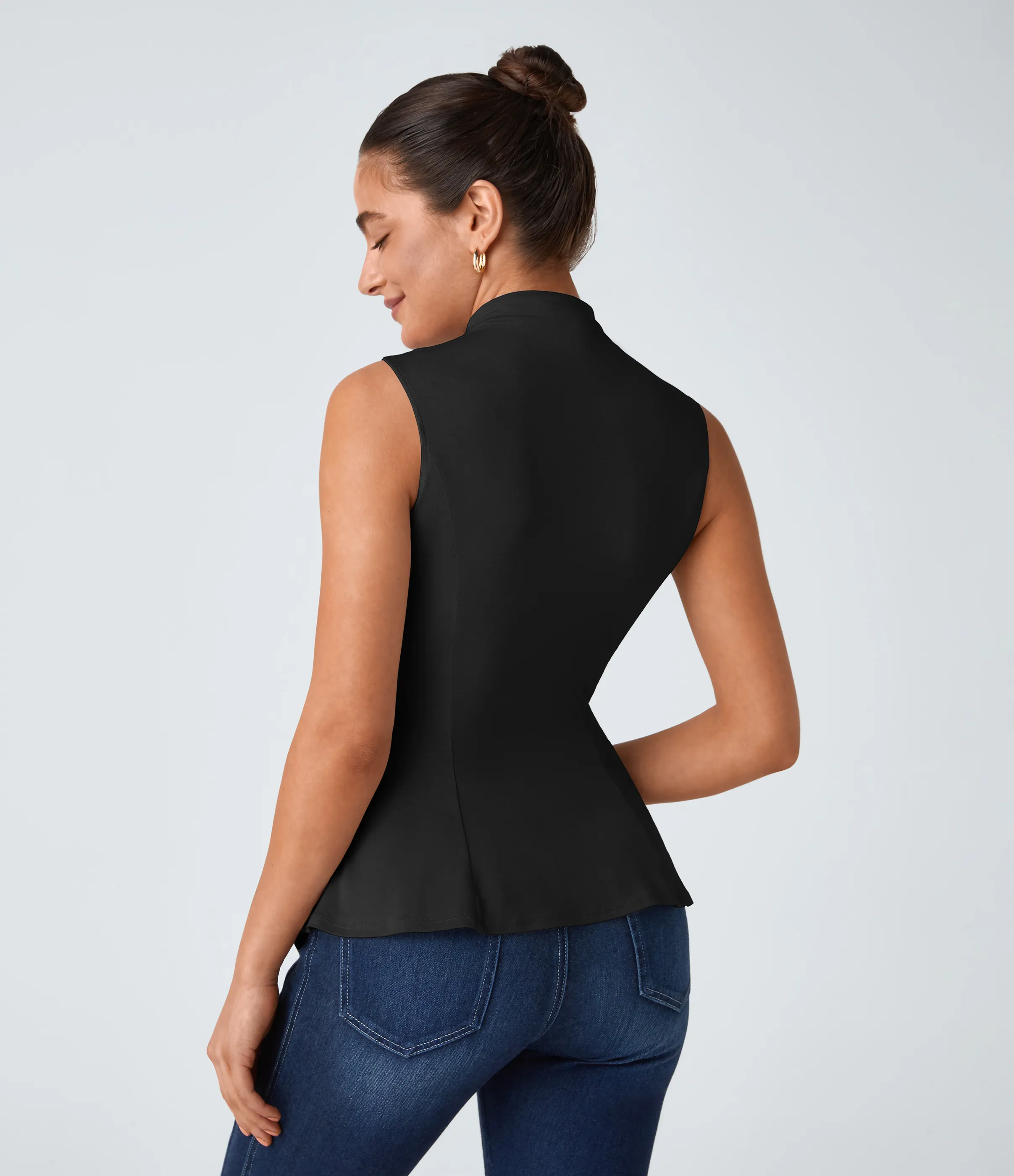 Halara Camiseta sin manga peplum cuello alzado - Black - XL sold by Halara product image thumbnail 3