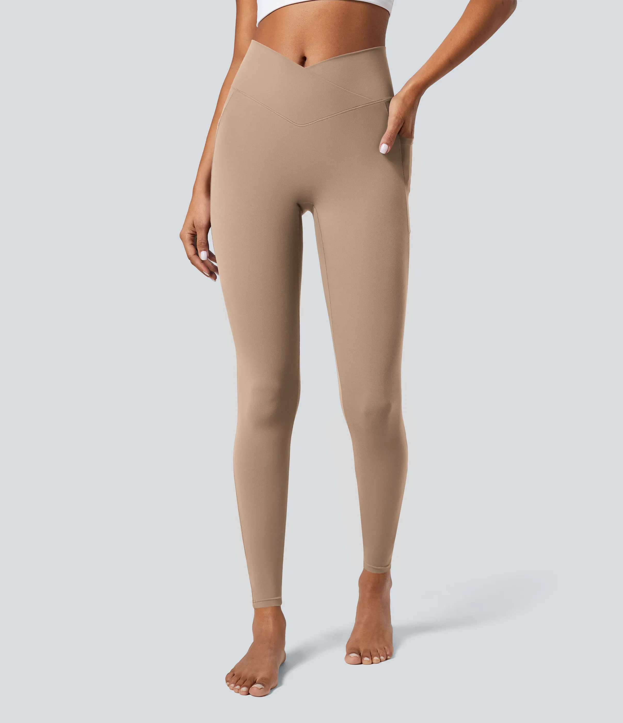 Halara Leggings Softlyzero™ liso bolsillo cruzado - Burro - M(7/8) sold by Halara product image thumbnail 2