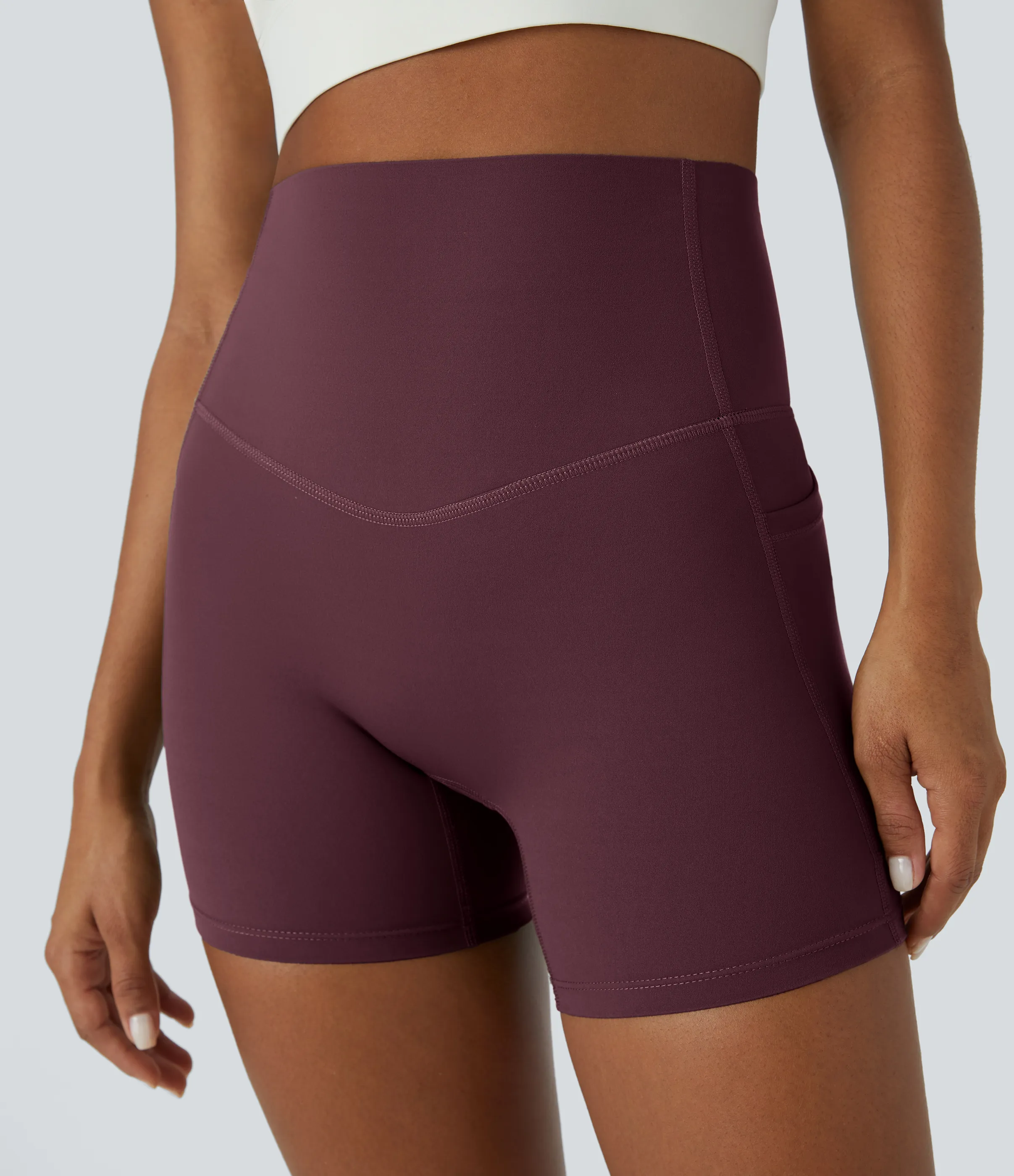 Halara Shorts de ciclista UltraSculpt™ moldeadores de abdomen de tiro alto y bolsillos laterales 12.5cm - Evening Red - XL sold by Halara product image thumbnail 5