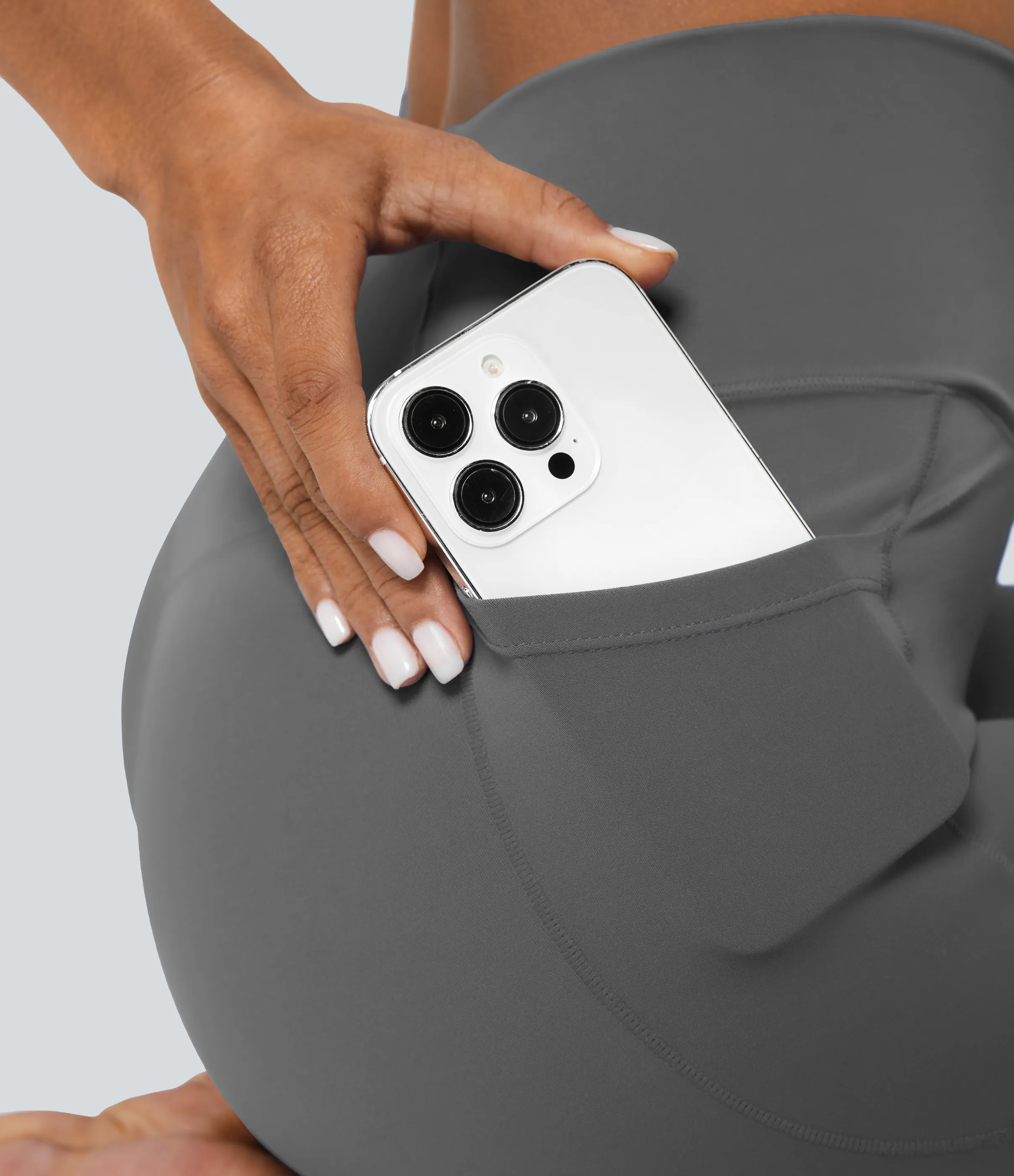 Halara Leggings Softlyzero™ liso bolsillo cruzado - Steel Gray - M(full_length) sold by Halara product image thumbnail 5