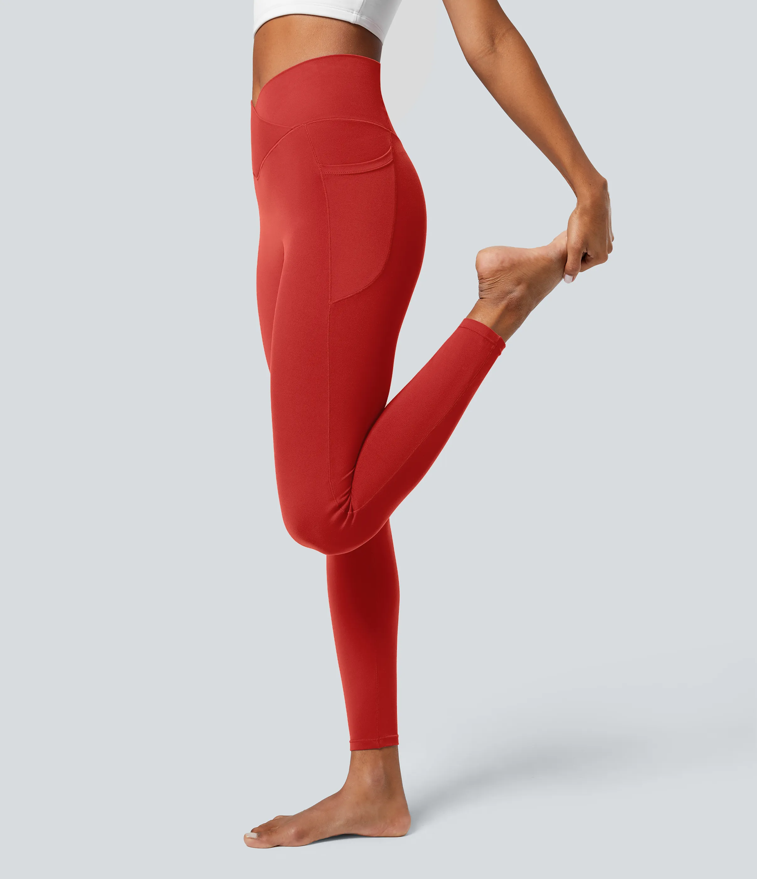 Halara Leggings Softlyzero™ liso bolsillo cruzado - Valiant Poppy - M(full_length) sold by Halara product image thumbnail 4