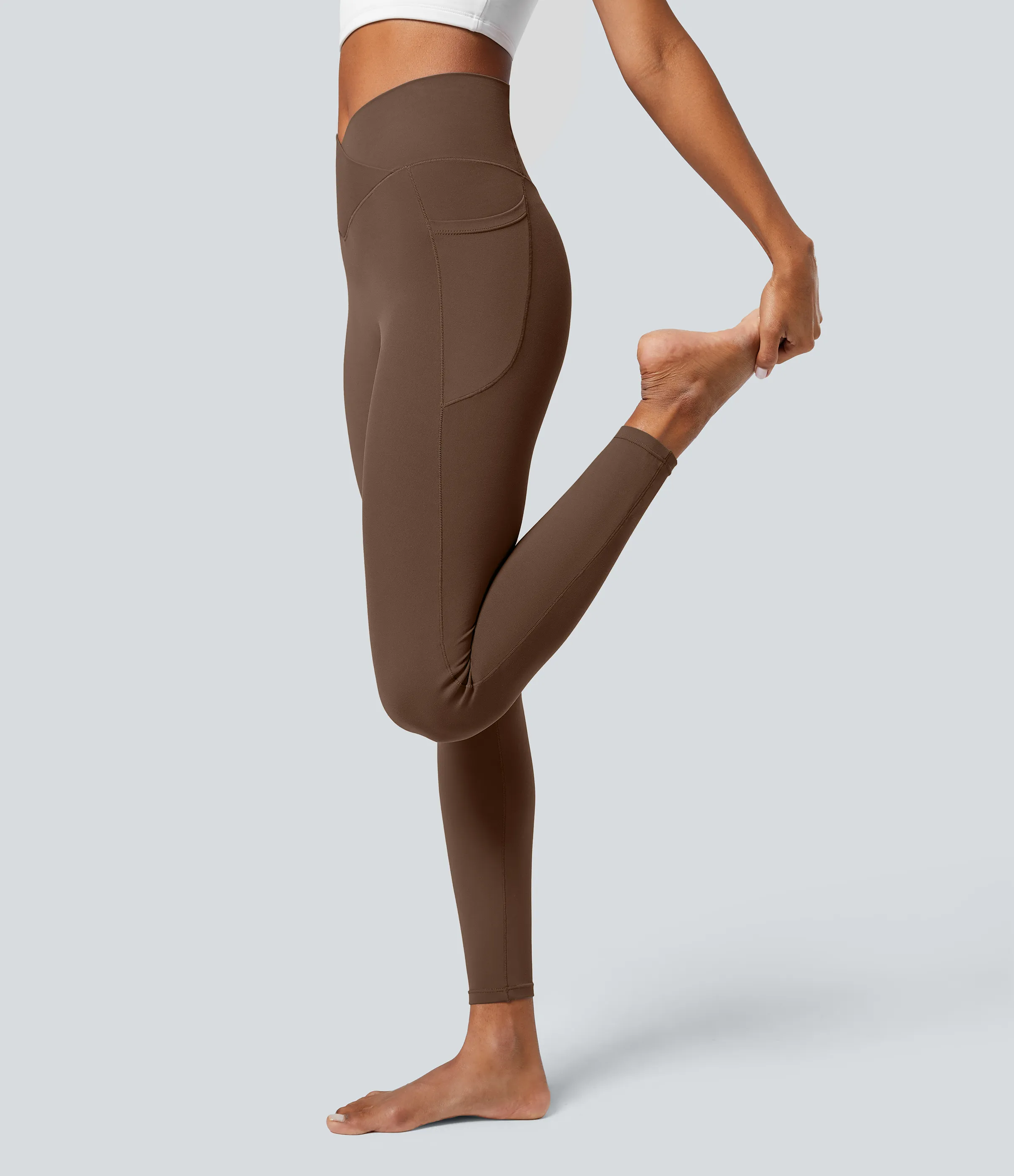 Halara Leggings Softlyzero™ liso bolsillo cruzado - Soft Silt - XL(7/8) sold by Halara product image thumbnail 3