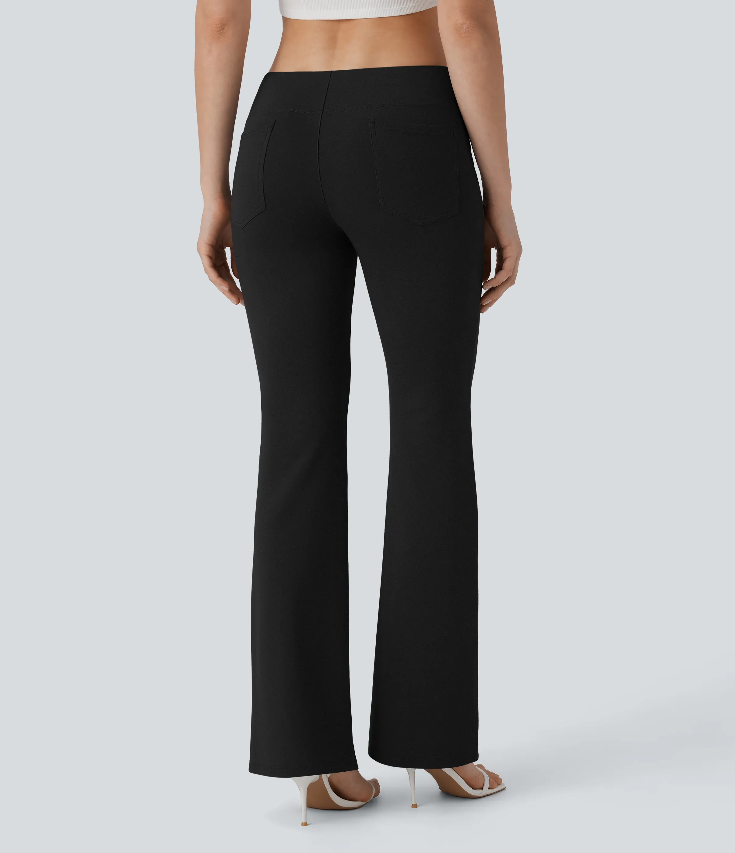 Halara Pantalón tiro bajo bolsillo lateral trasera ligero acampanado - Black - L(regular) sold by Halara product image thumbnail 3