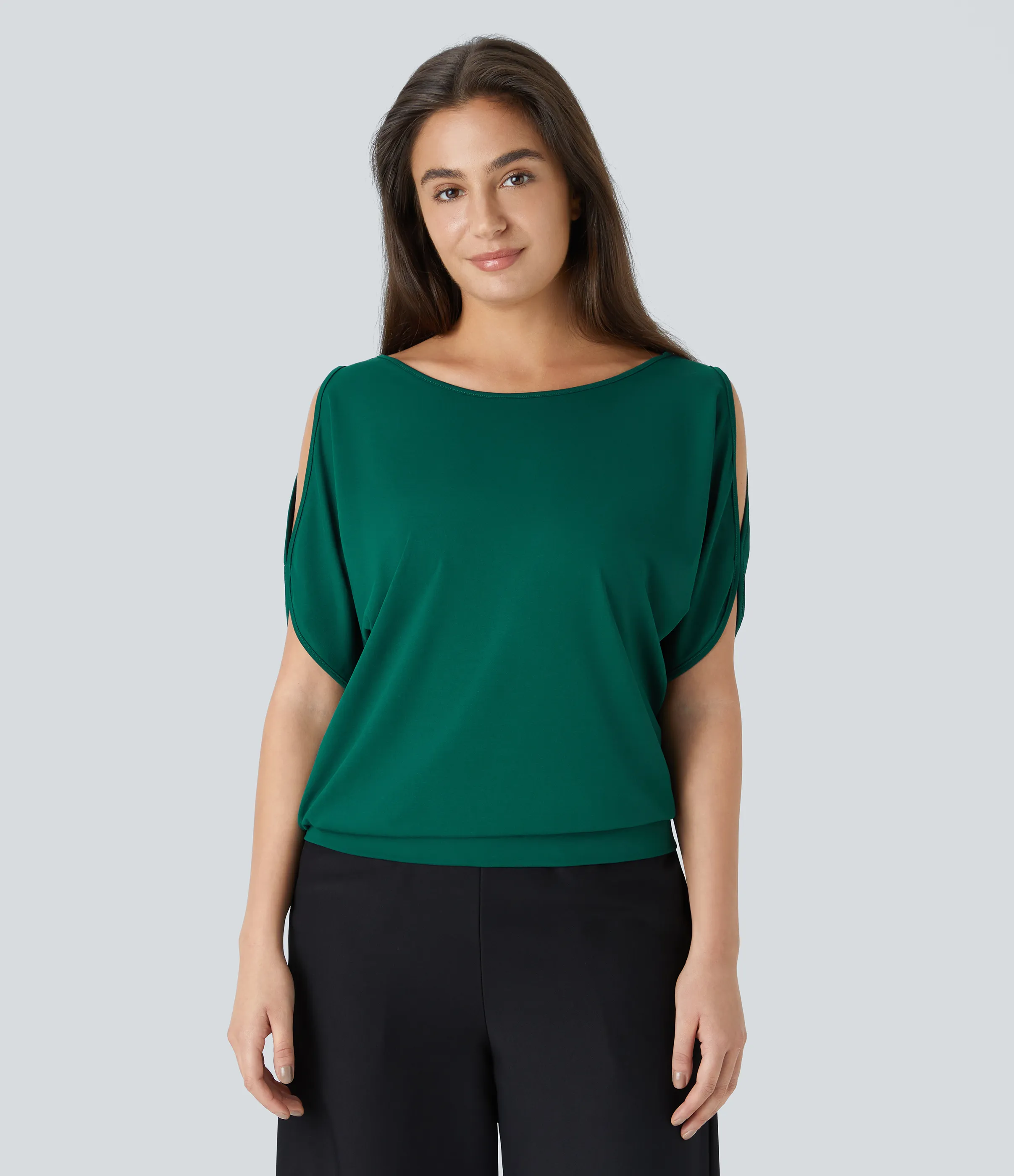 Halara Camiseta abertura manga corta cuello barco - Aventurine - L sold by Halara product image thumbnail 2