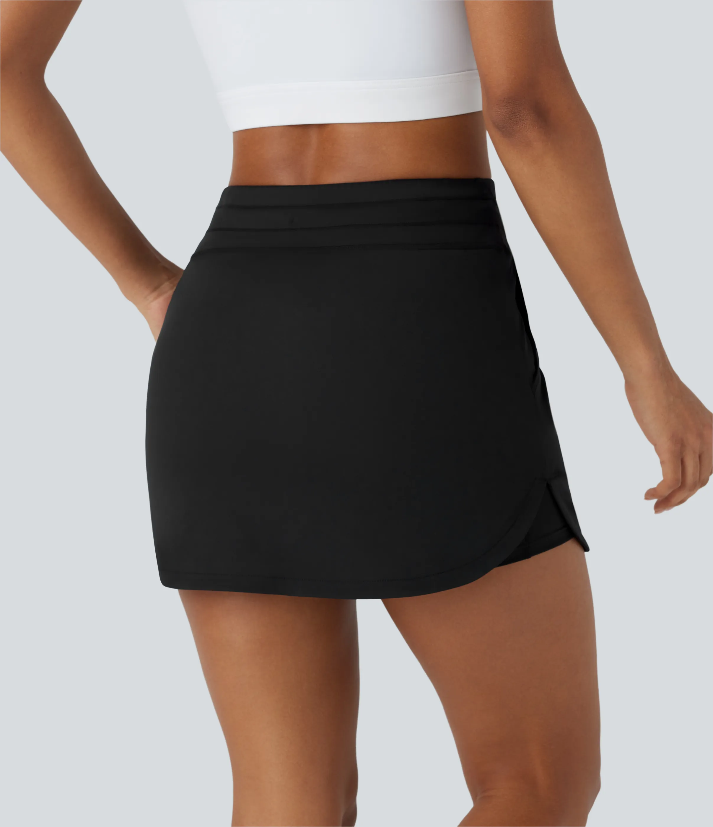 Halara Mini Falda Softlyzero™ QuickDry golf secado rápido 2 en 1 tiro alto cordón ajustable bolsillo lateral dobladillo curvo bolsillo tee golf - Black - M(regular) sold by Halara product image thumbnail 3