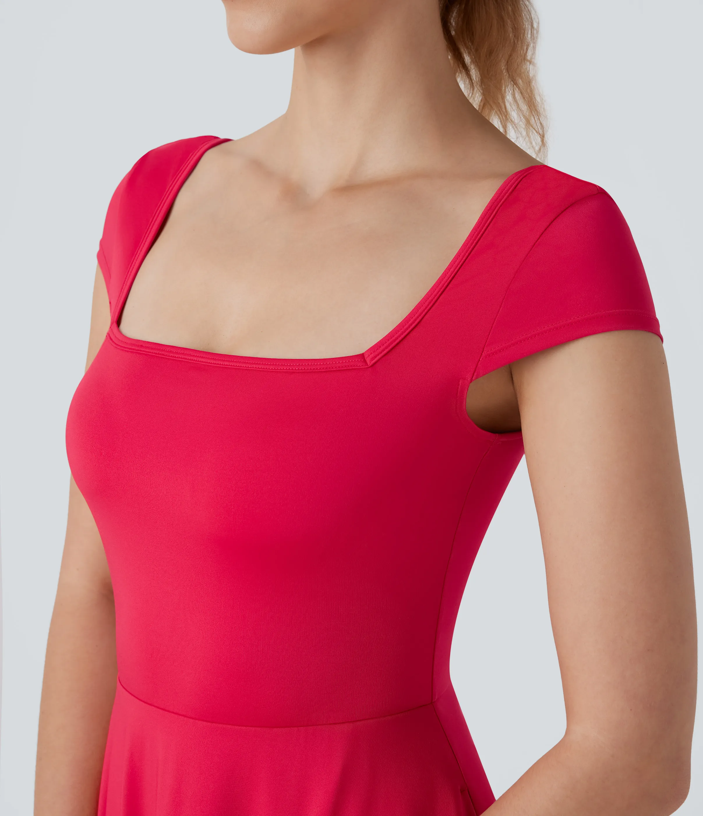 Halara Vestido holgado midi cuello cuadrado manga corta bolsillo lateral - Hibiscus - L sold by Halara product image thumbnail 5