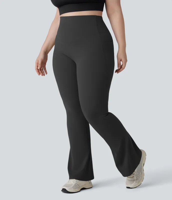 Halara Leggings SoCinched UltraSculpt yoga moldeador tiro alto bolsillo lateral control abdomen Bootcut talla grande - Volcanic Ash - 2X(regular) sold by Halara