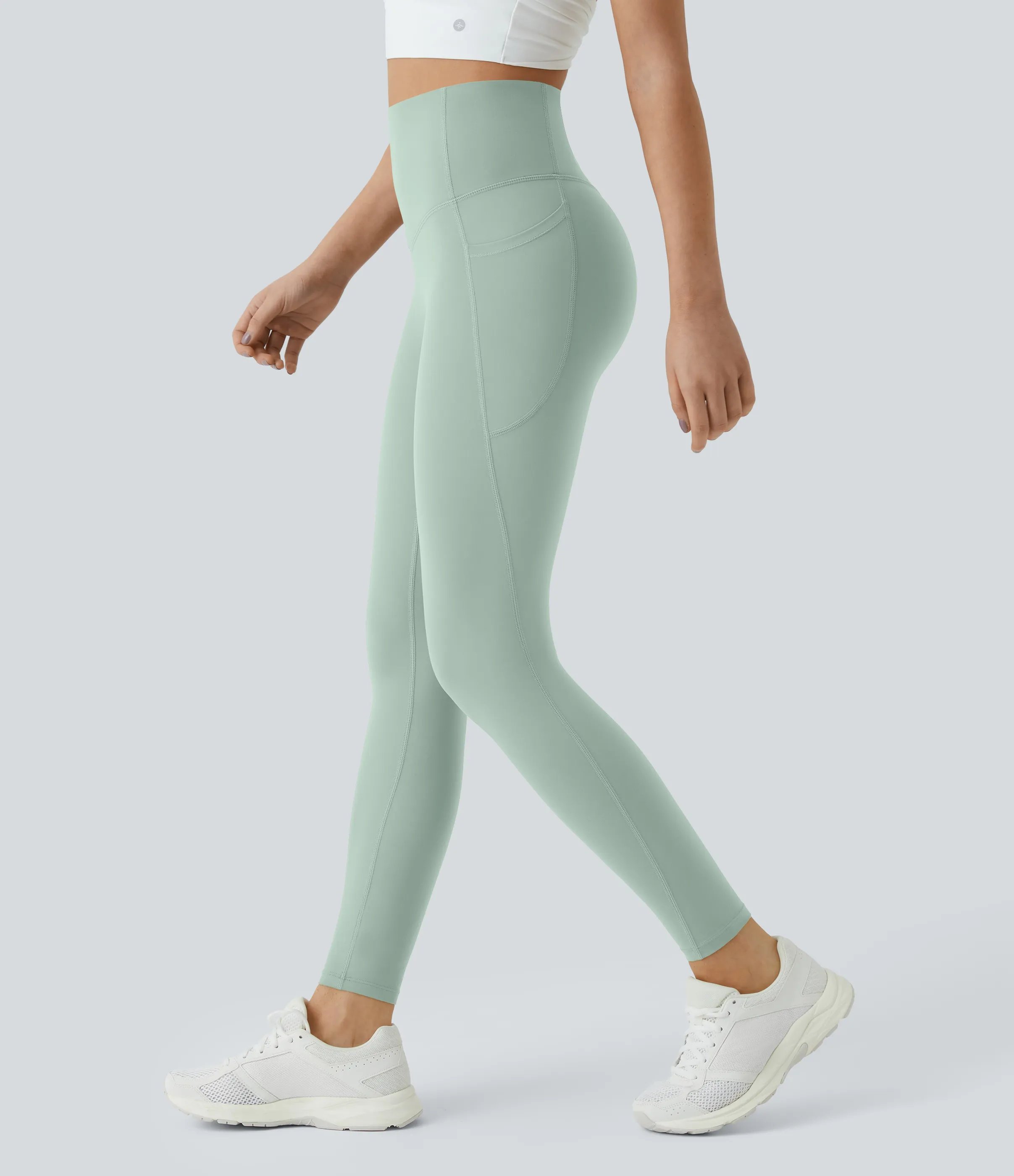 Halara Leggings SoCinched UltraSculpt entrenamiento control abdomen bolsillo lateral tiro alto - Iceberg Green - S(7/8) sold by Halara product image thumbnail 2
