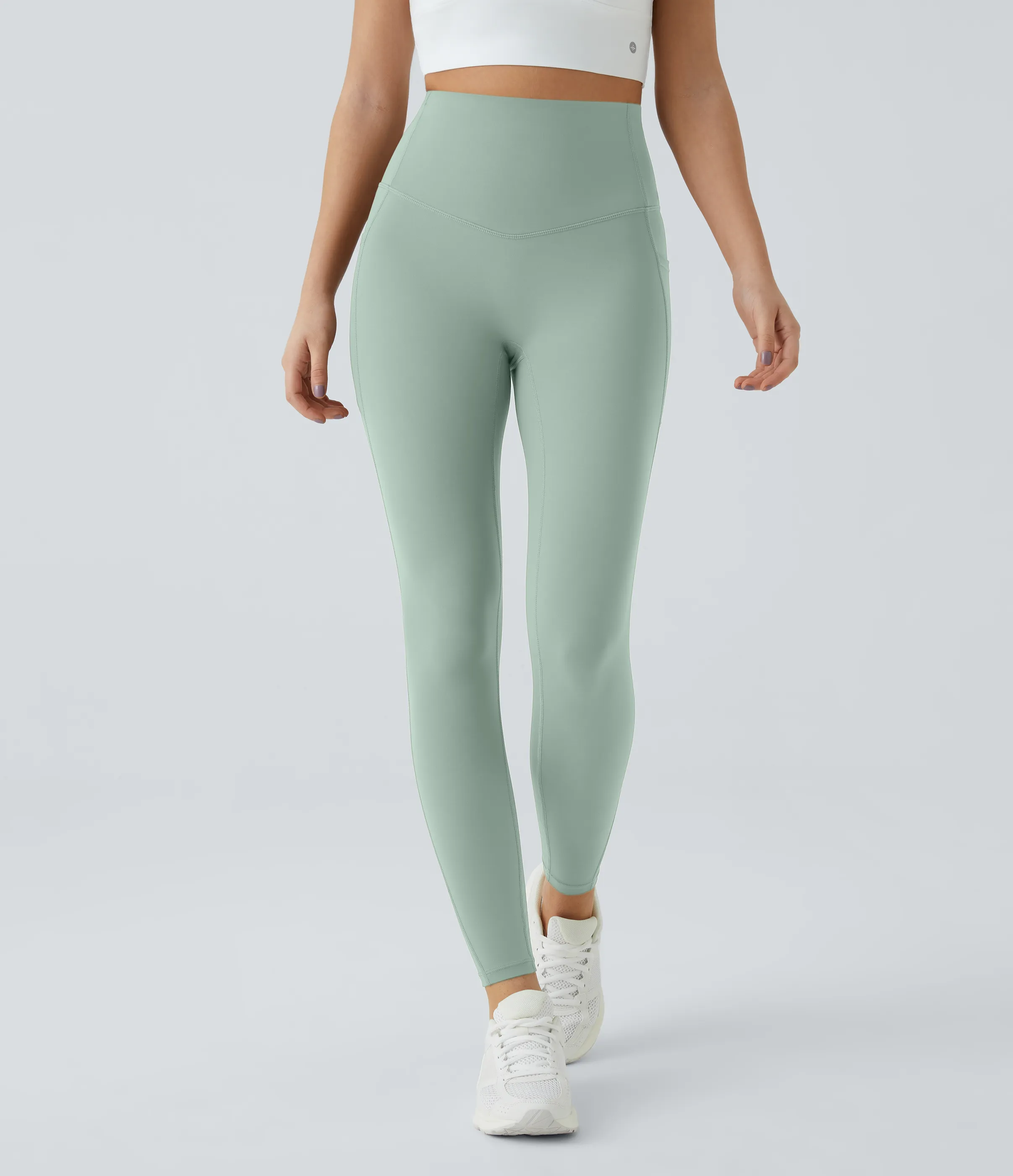 Halara Leggings SoCinched UltraSculpt entrenamiento control abdomen bolsillo lateral tiro alto - Iceberg Green - S(7/8) sold by Halara product image thumbnail 3