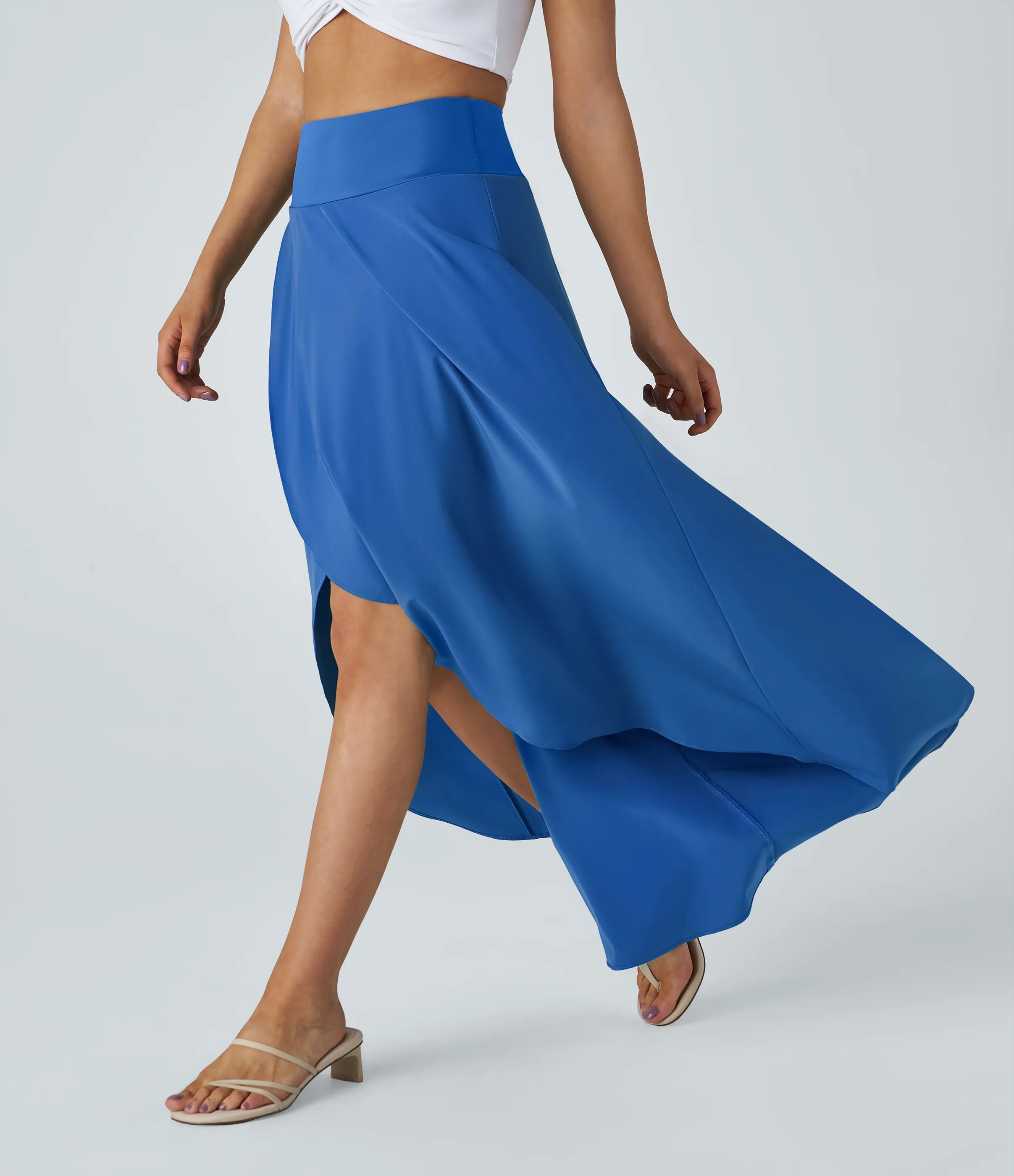 Halara Falda Breezeful™ larga regular tiro alto volante alto bajo 2 en 1 fluida secado rápido - Nebulas Blue - M(regular) sold by Halara product image thumbnail 2