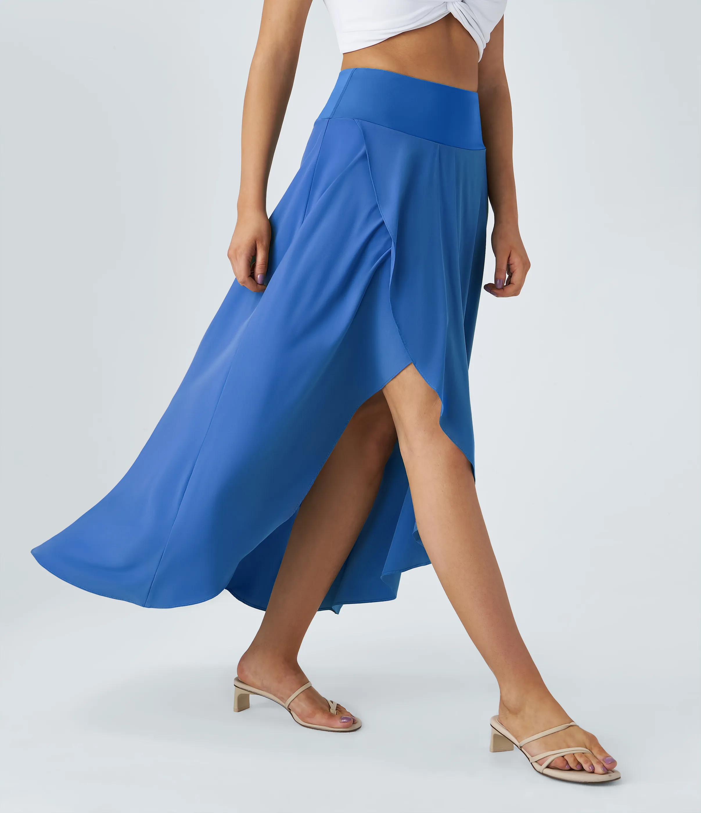 Halara Falda Breezeful™ larga regular tiro alto volante alto bajo 2 en 1 fluida secado rápido - Nebulas Blue - M(regular) sold by Halara product image thumbnail 5
