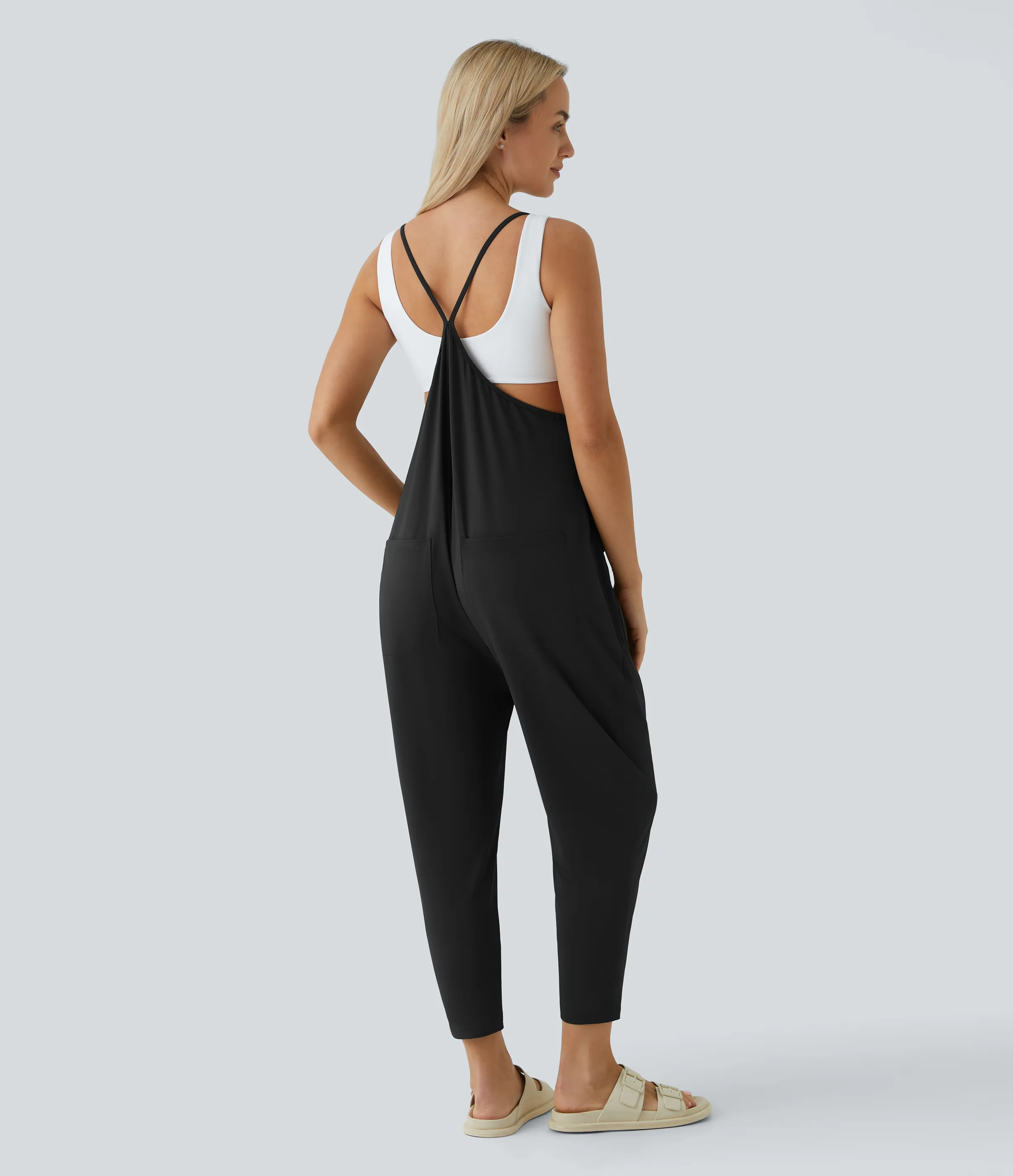 Halara Mono cónico suelto tobillo múltiple bolsillo sin espalda - Tap Shoe - M sold by Halara product image thumbnail 3