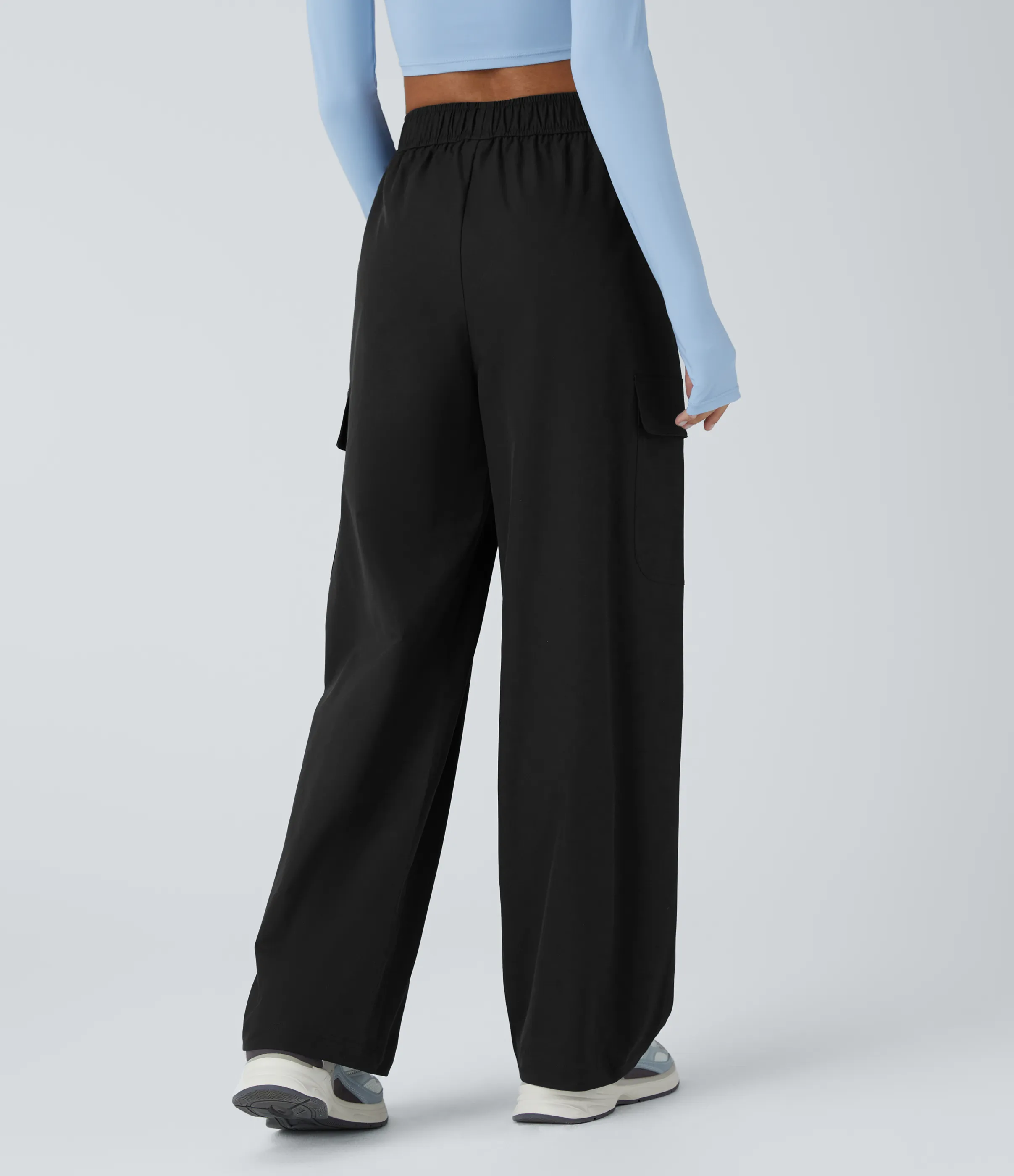 Halara Pantalón cargo acampar tiro alto resistente desgaste repelente agua múltiple bolsillo - Black - S(regular) sold by Halara product image thumbnail 4