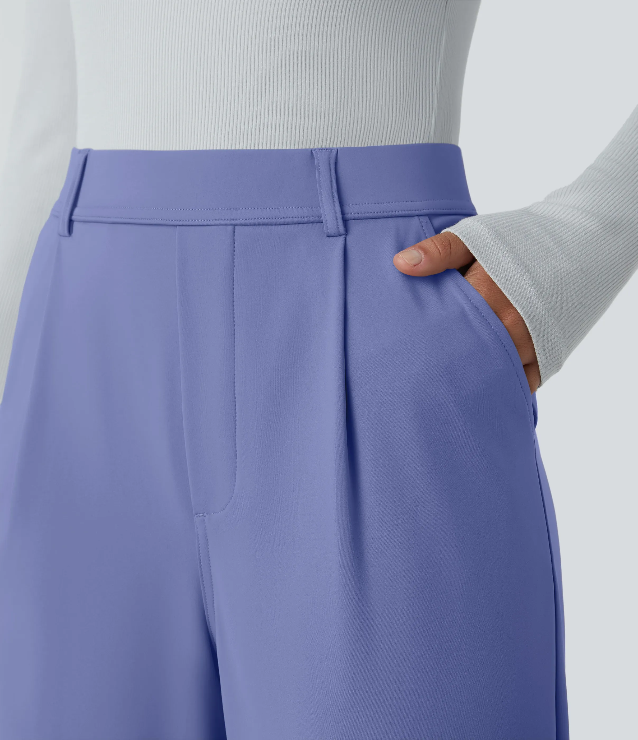 Halara Pantalón oficina acampanado bolsillo lateral tiro alto - Jacaranda - XL(tall) sold by Halara product image thumbnail 5